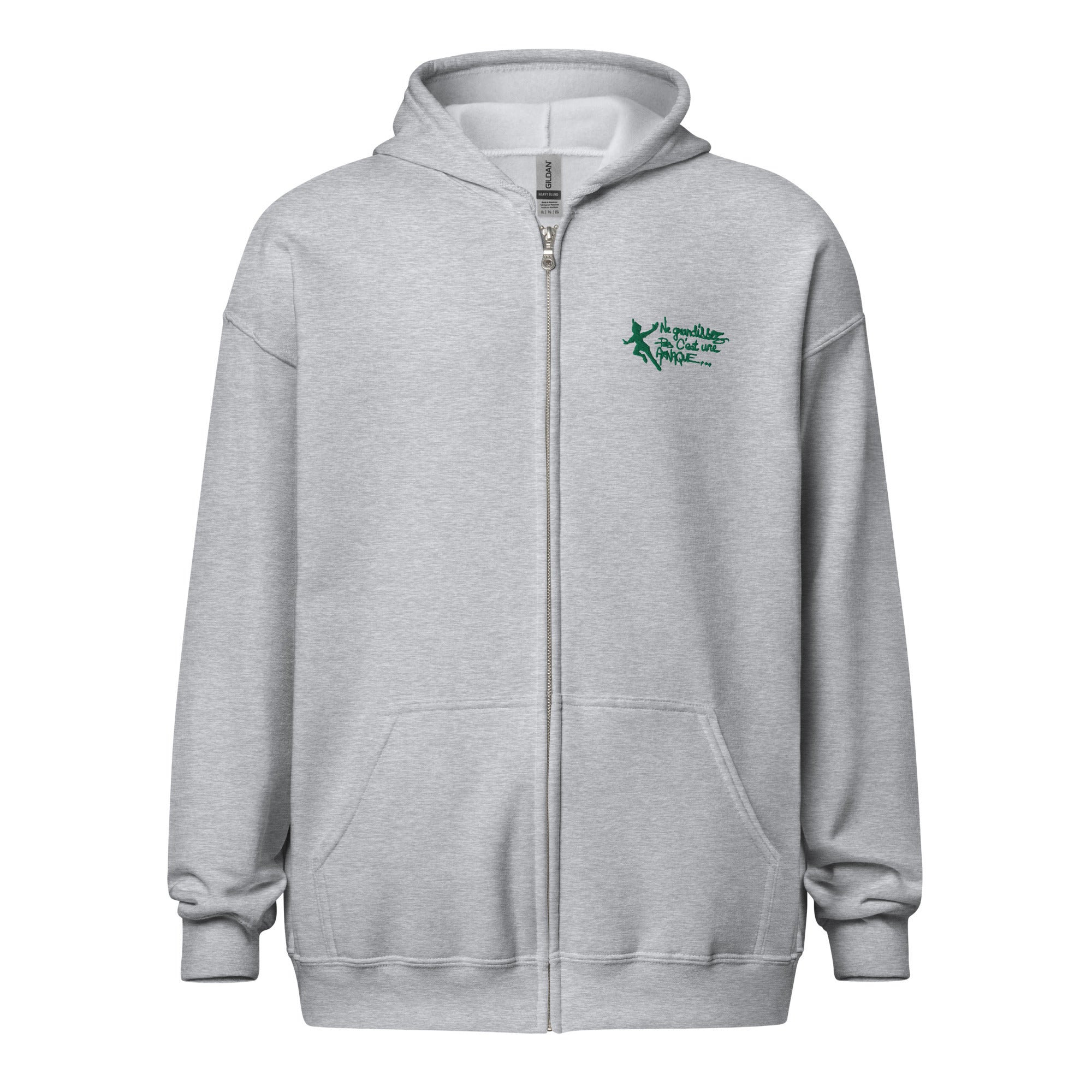 Ne grandissez pas - Sweat à capuche épais unisexe zippé - Brodé