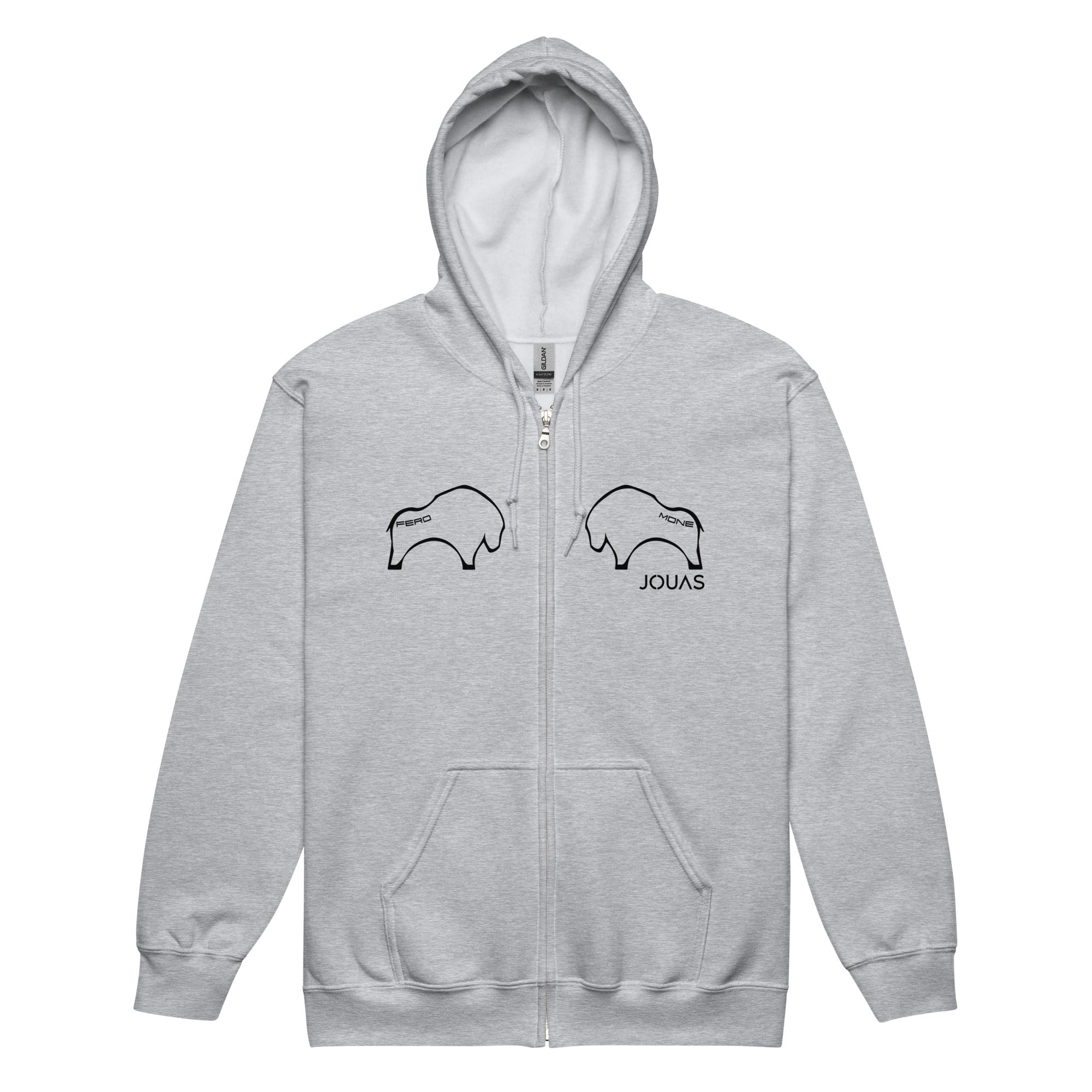 Fero Mone - Sweat à capuche épais unisexe Zippé - 1 marquage