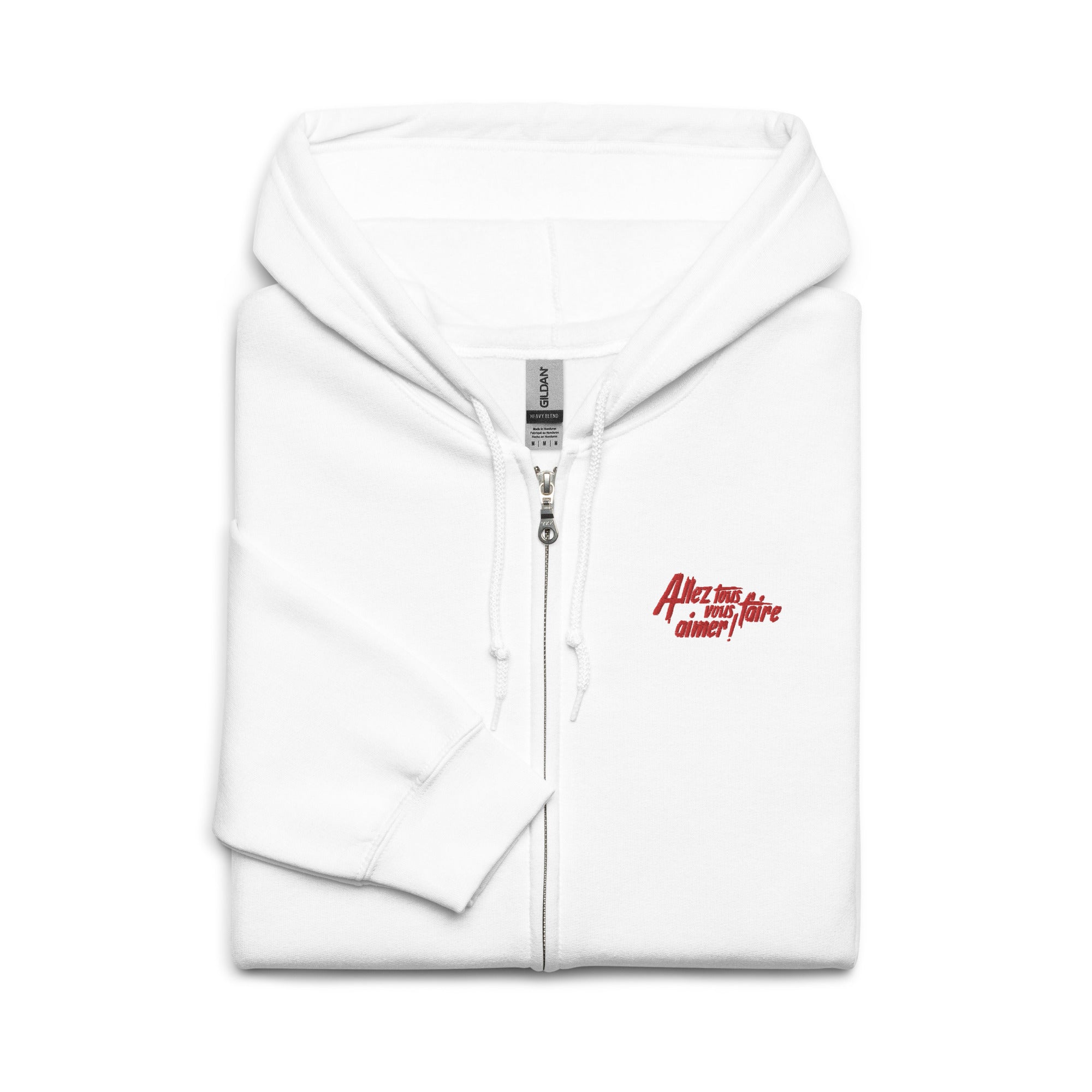 Allez tous vous faire aimer - Sweat à capuche épais unisexe à fermeture éclair - Brodé
