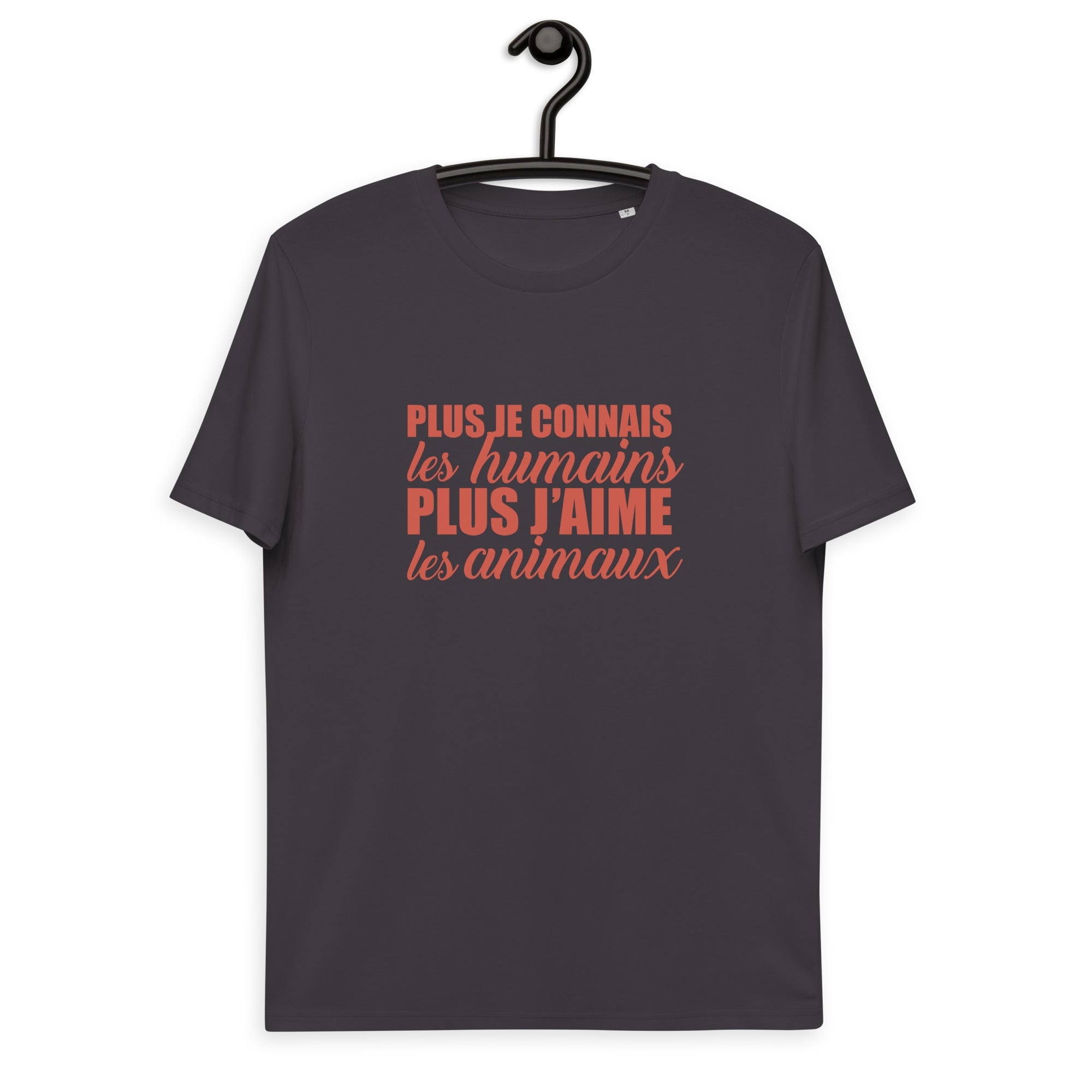 Plus je connais les humains - T-shirt unisexe en coton biologique