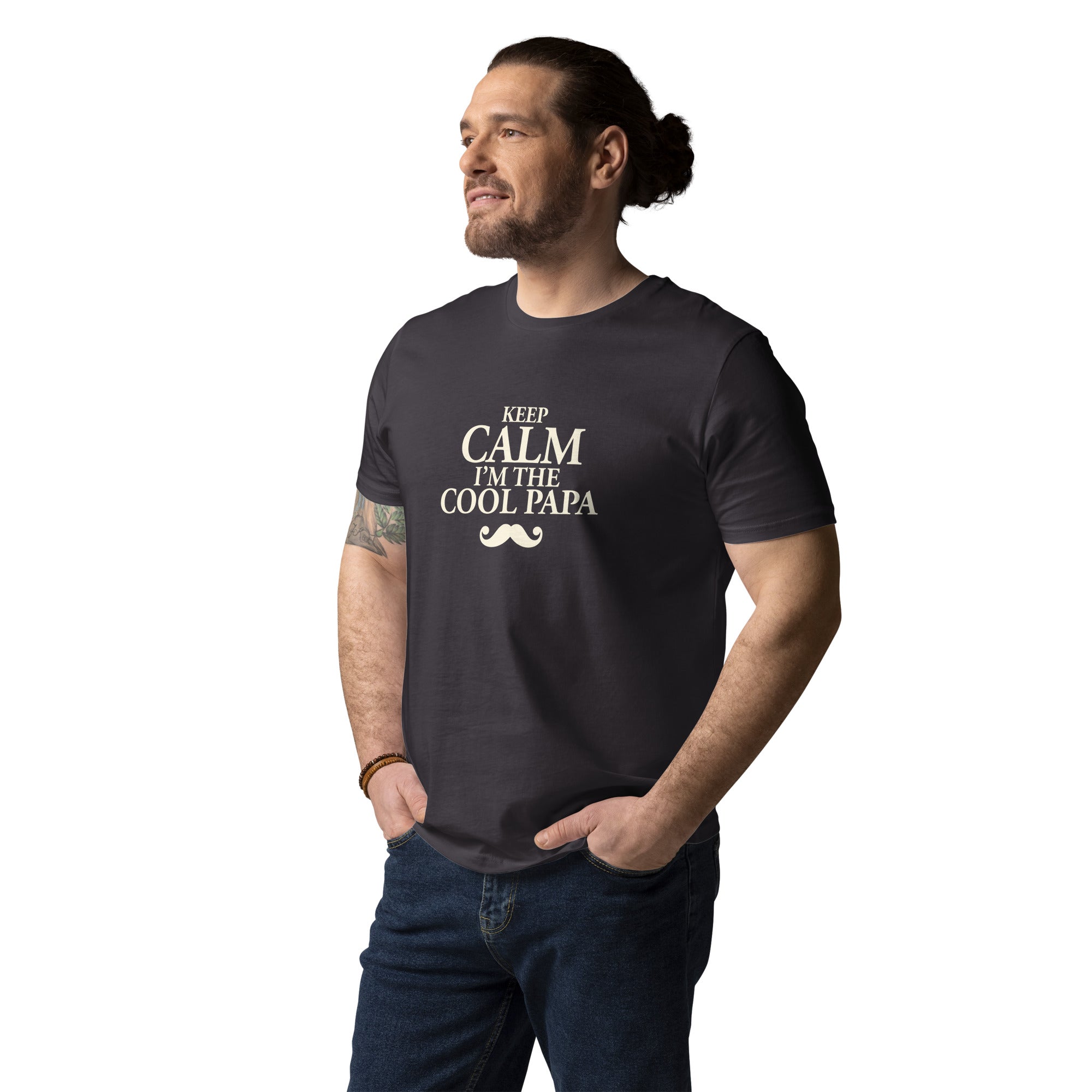 Keep calm papa -T-shirt unisexe en coton biologique