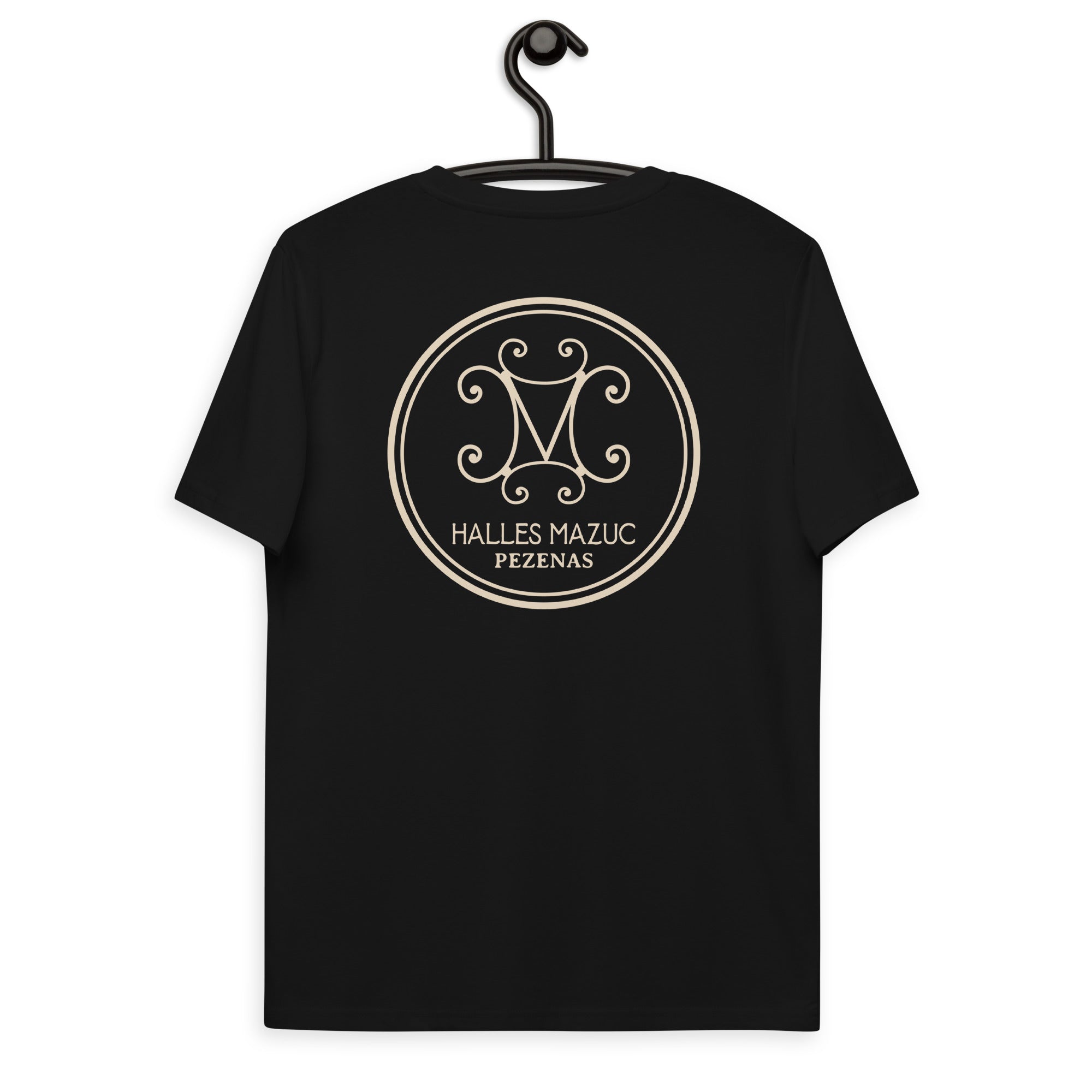 Halles Mazuc -T-shirt unisexe en coton biologique - cœur et dos.