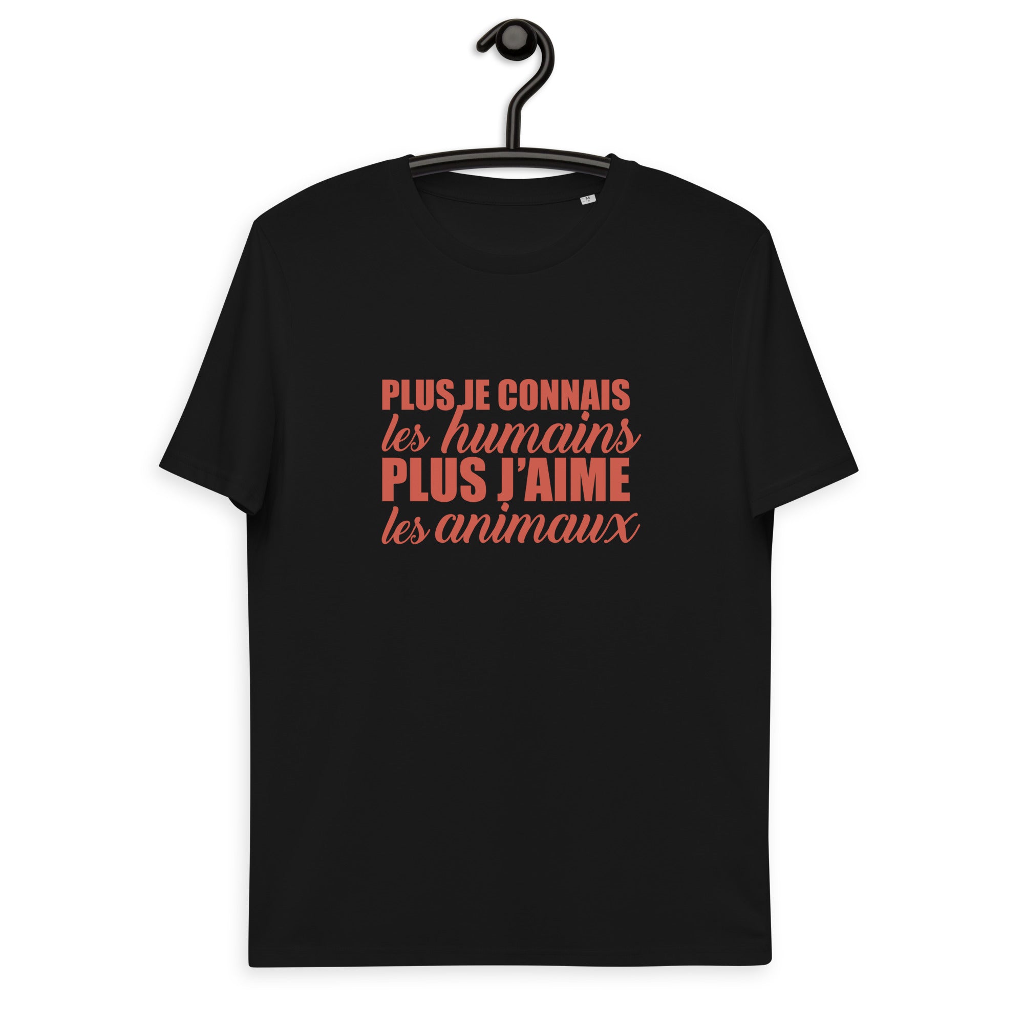 Plus je connais les humains - T-shirt unisexe en coton biologique
