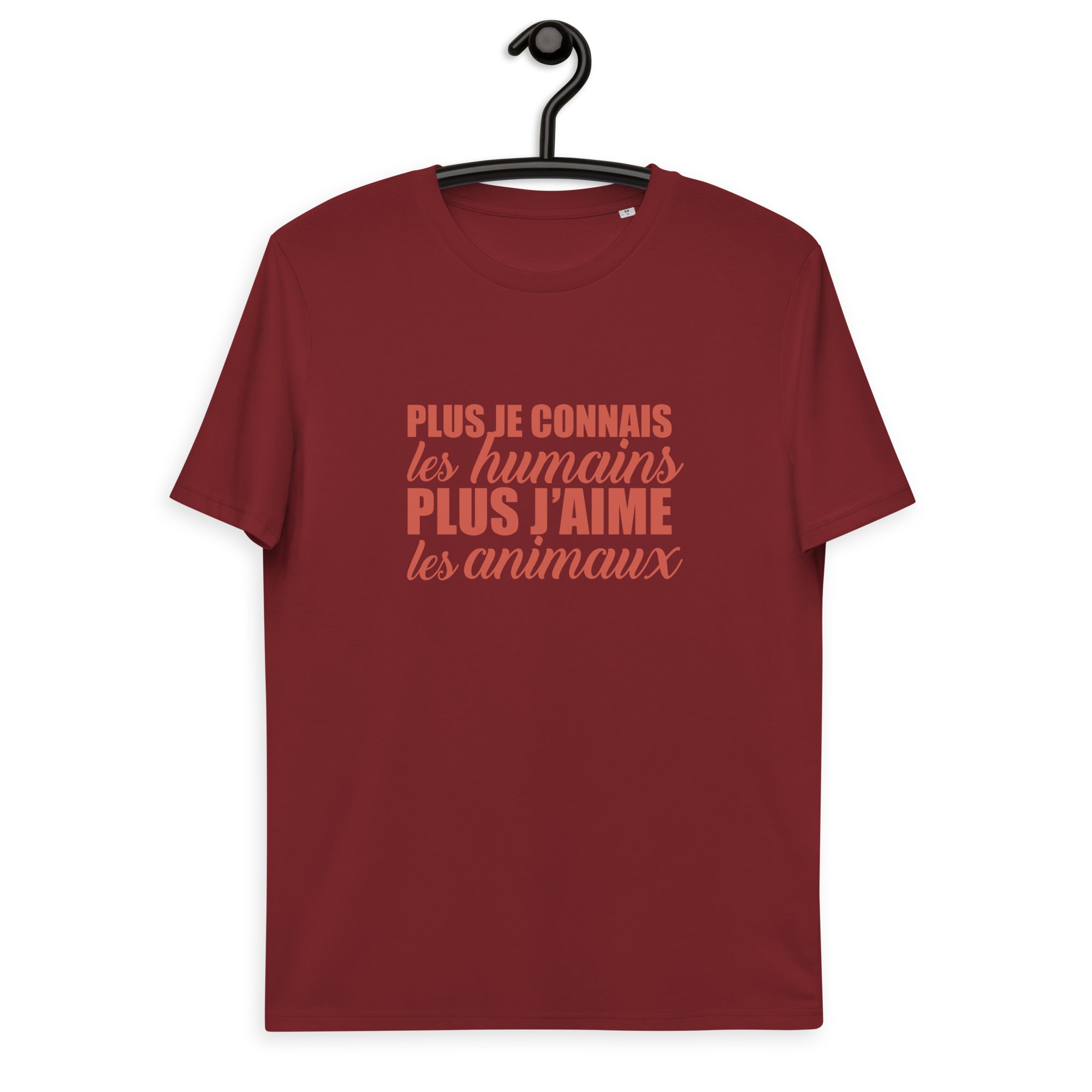 Plus je connais les humains - T-shirt unisexe en coton biologique