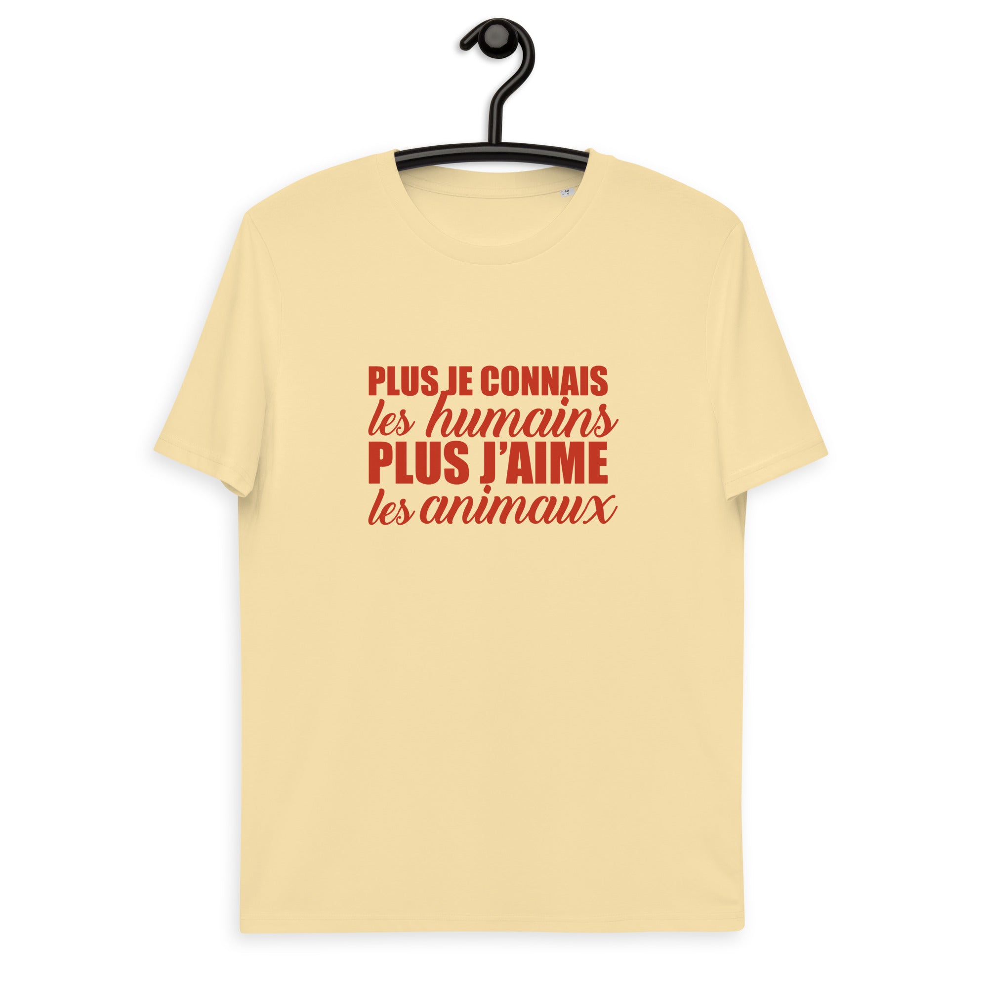 Plus je connais les humains - T-shirt unisexe en coton biologique