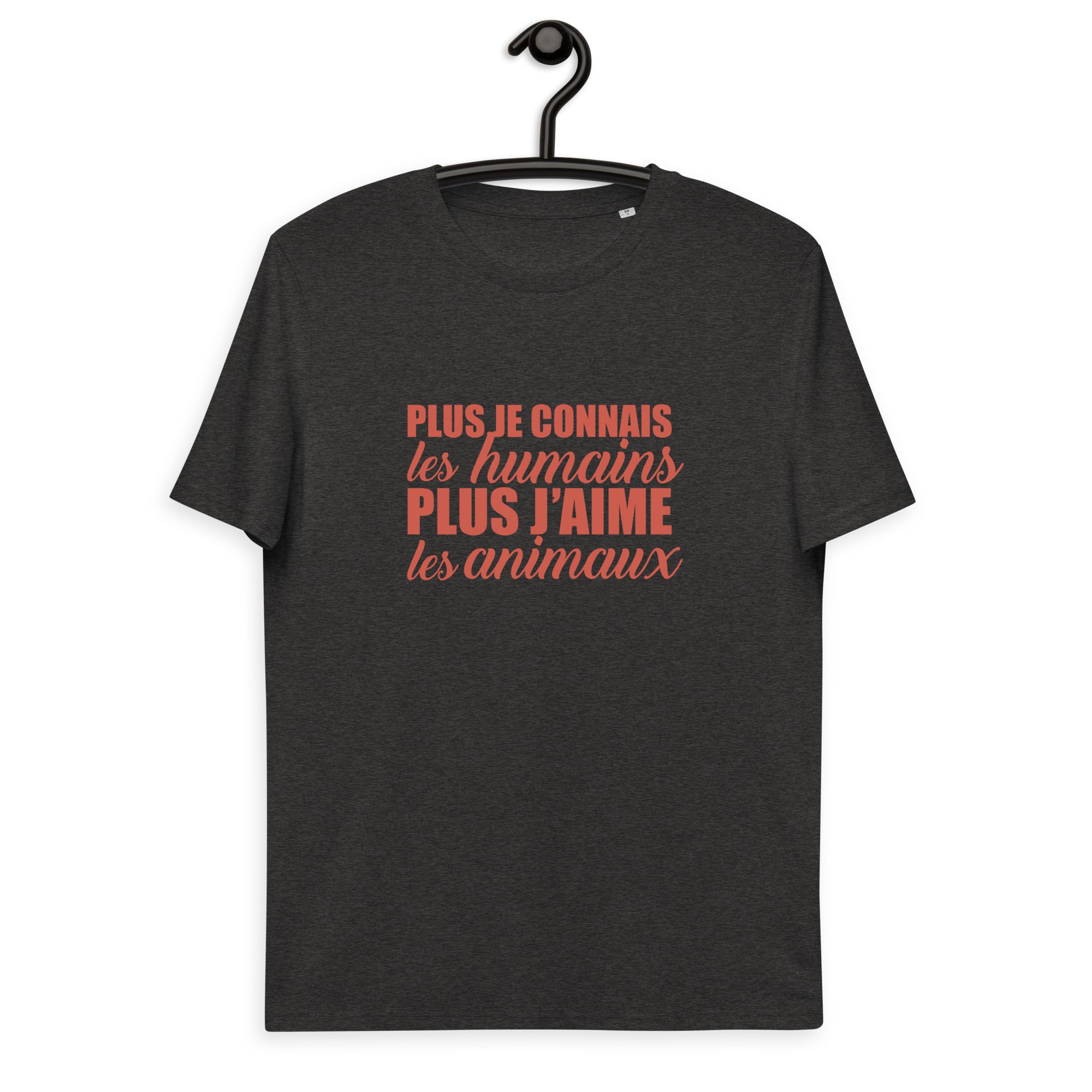 Plus je connais les humains - T-shirt unisexe en coton biologique