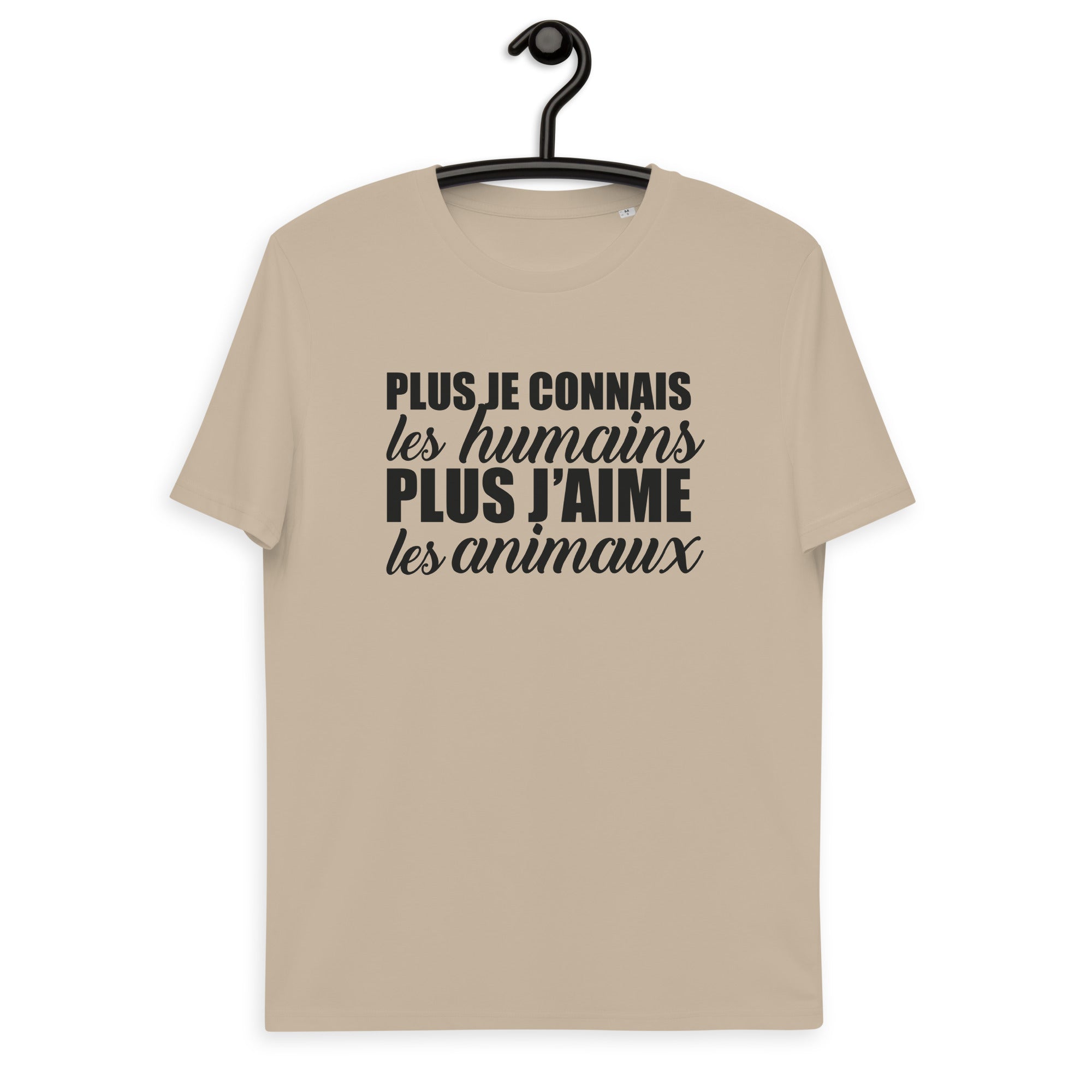 Plus je connais les humains - T-shirt unisexe en coton biologique
