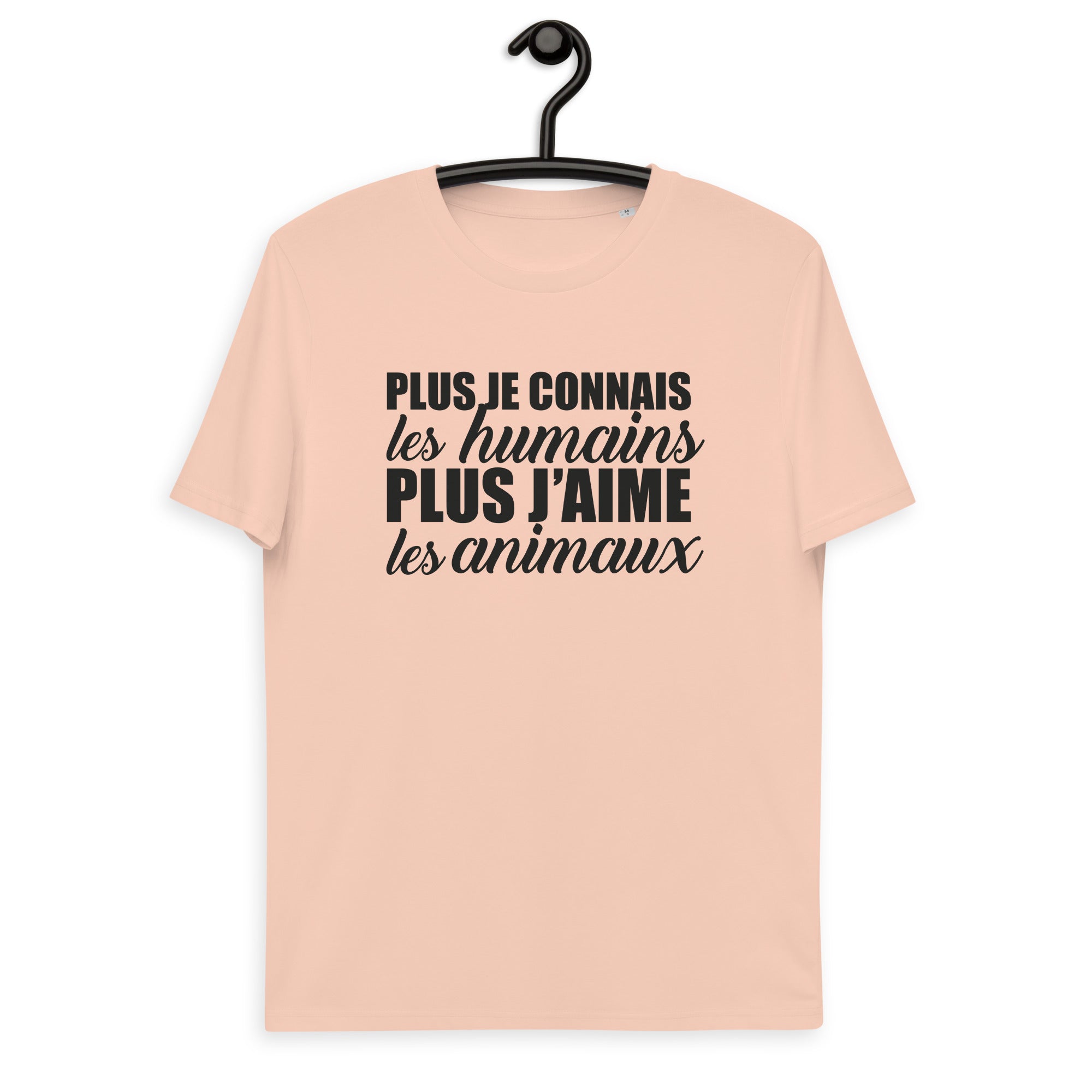 Plus je connais les humains - T-shirt unisexe en coton biologique