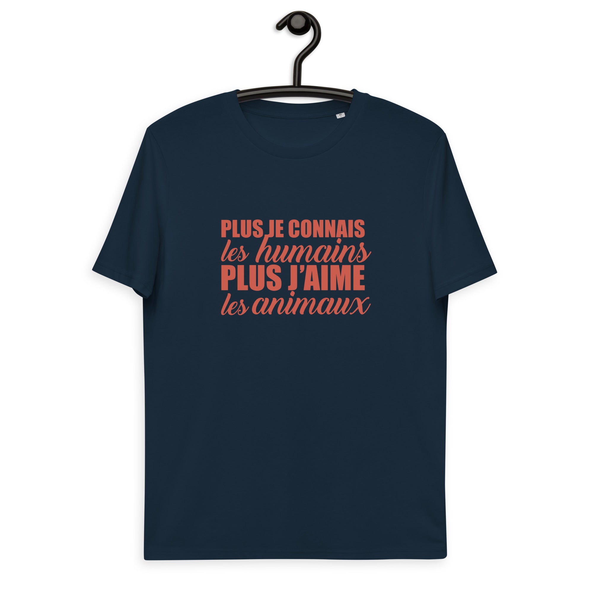 Plus je connais les humains - T-shirt unisexe en coton biologique