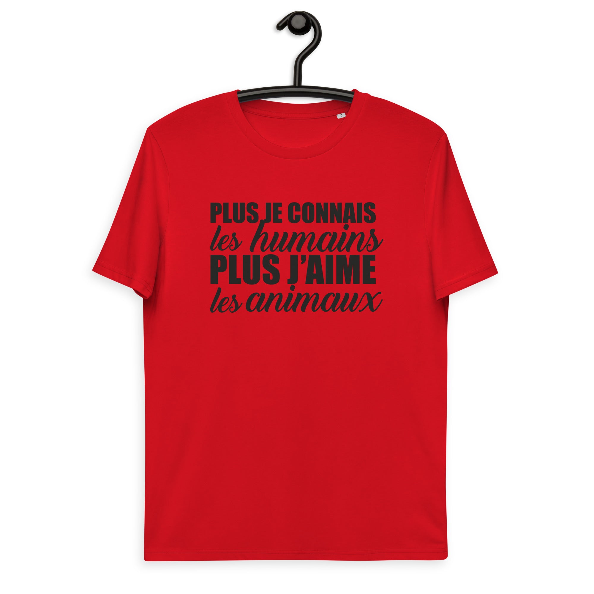 Plus je connais les humains - T-shirt unisexe en coton biologique
