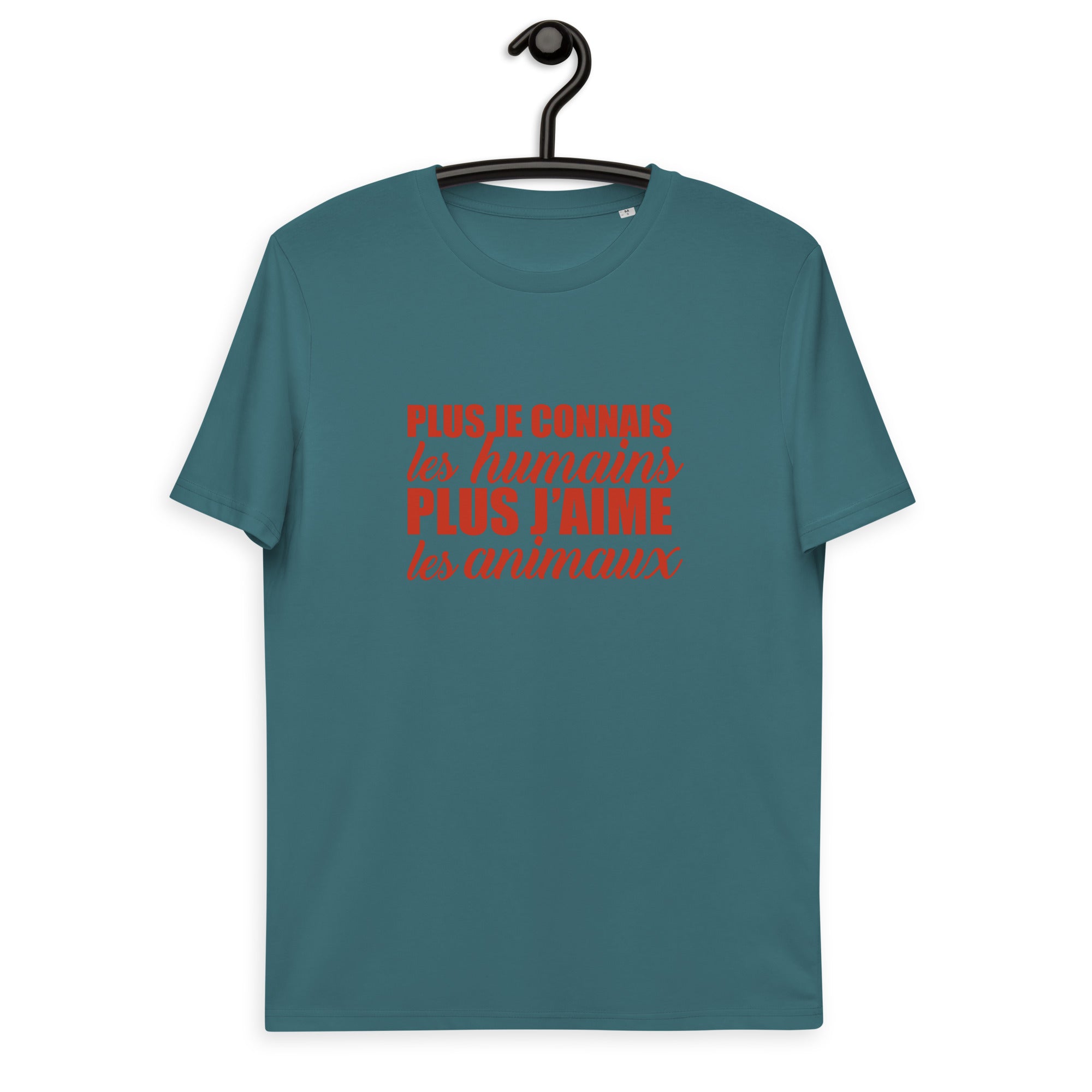 Plus je connais les humains - T-shirt unisexe en coton biologique
