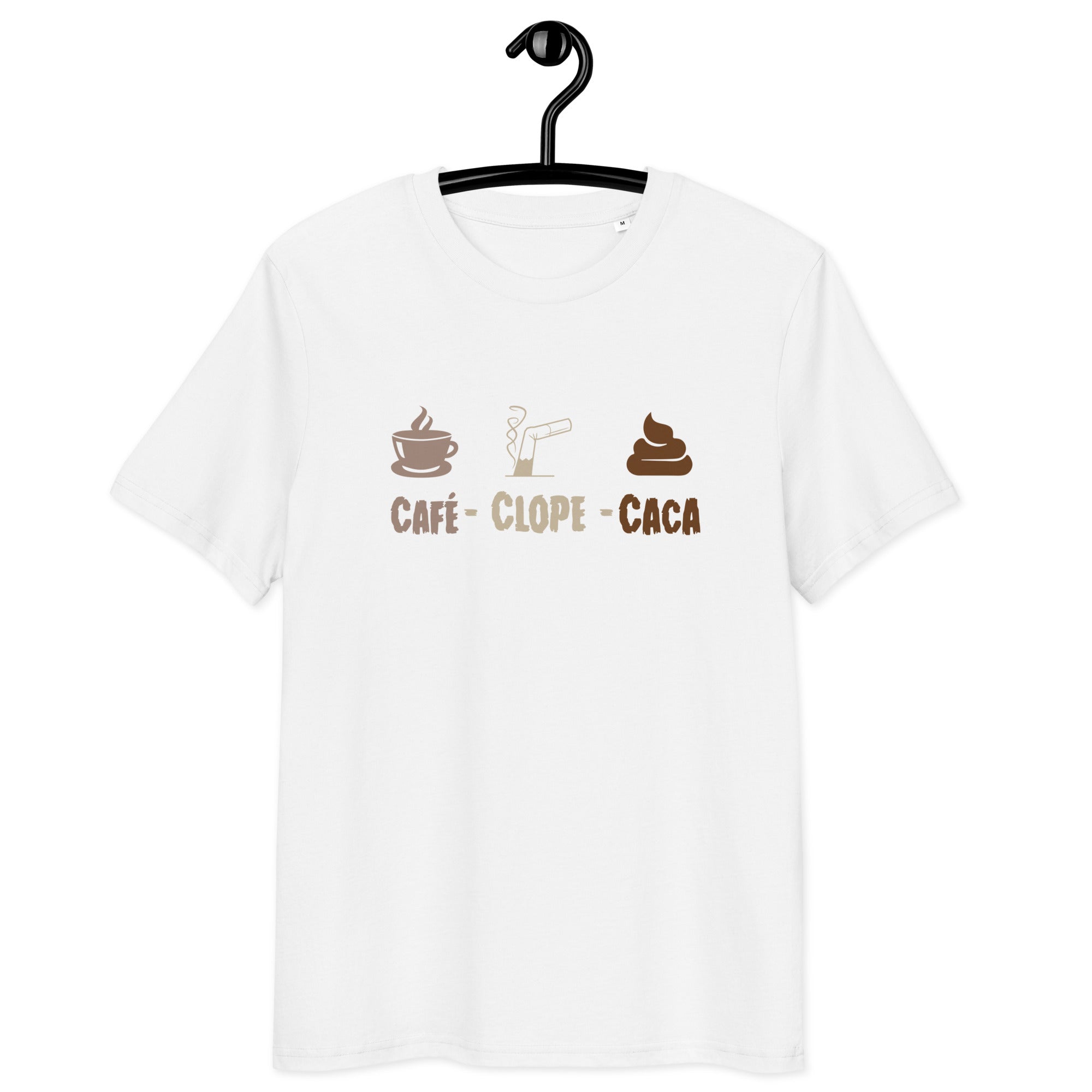 Café-clope-caca - T-shirt unisexe en coton biologique