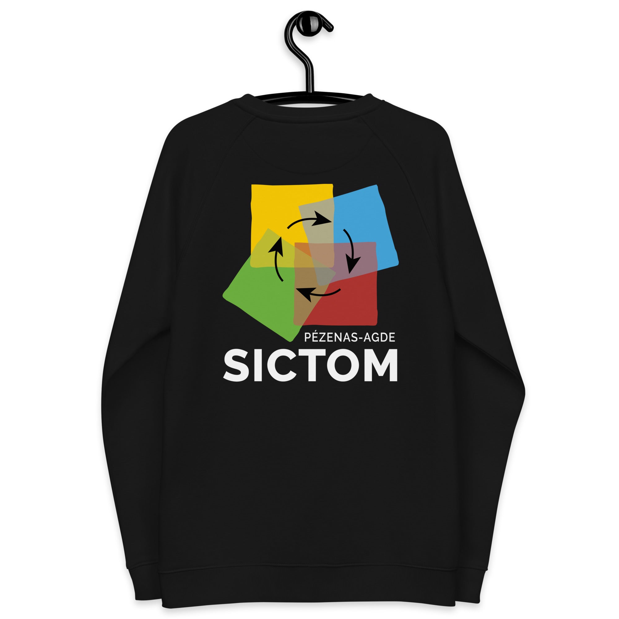 Sictom - Sweatshirt écologique raglan unisexe coeur et dos