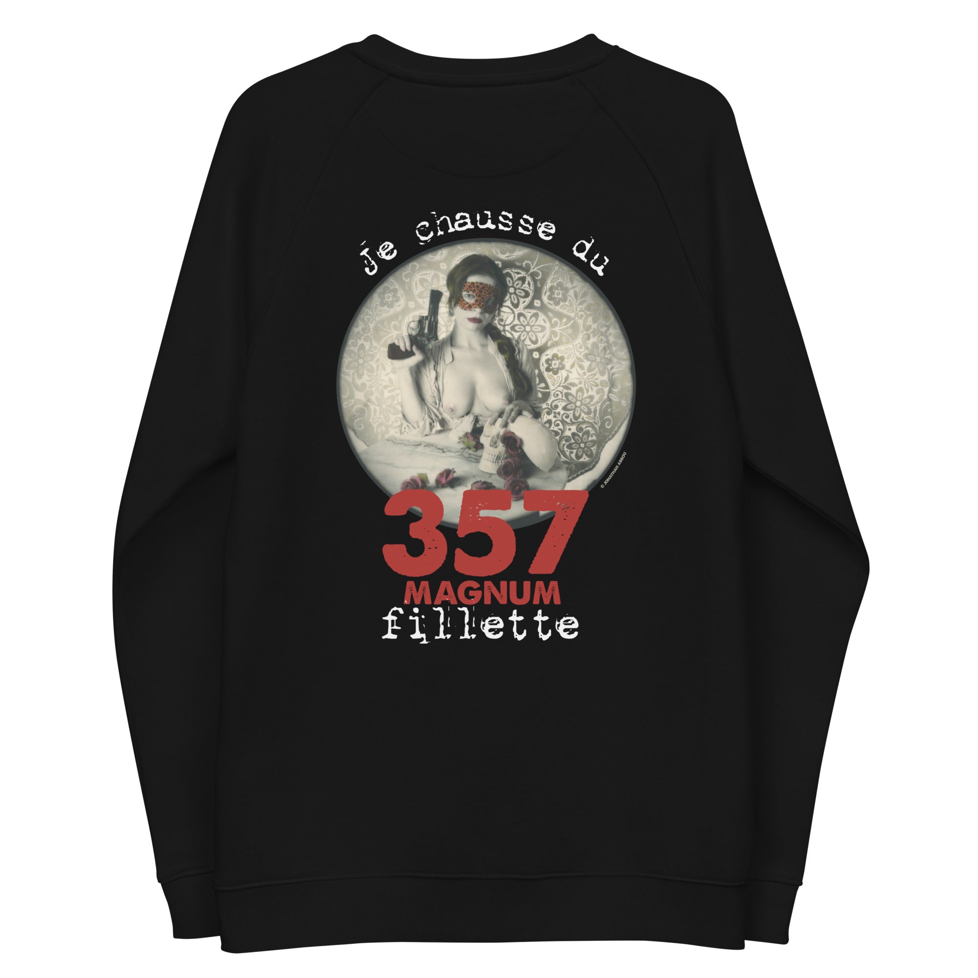 Jonathan abbou - Sweatshirt écologique raglan unisexe - Imp Cœur et dos - 357 Magnum