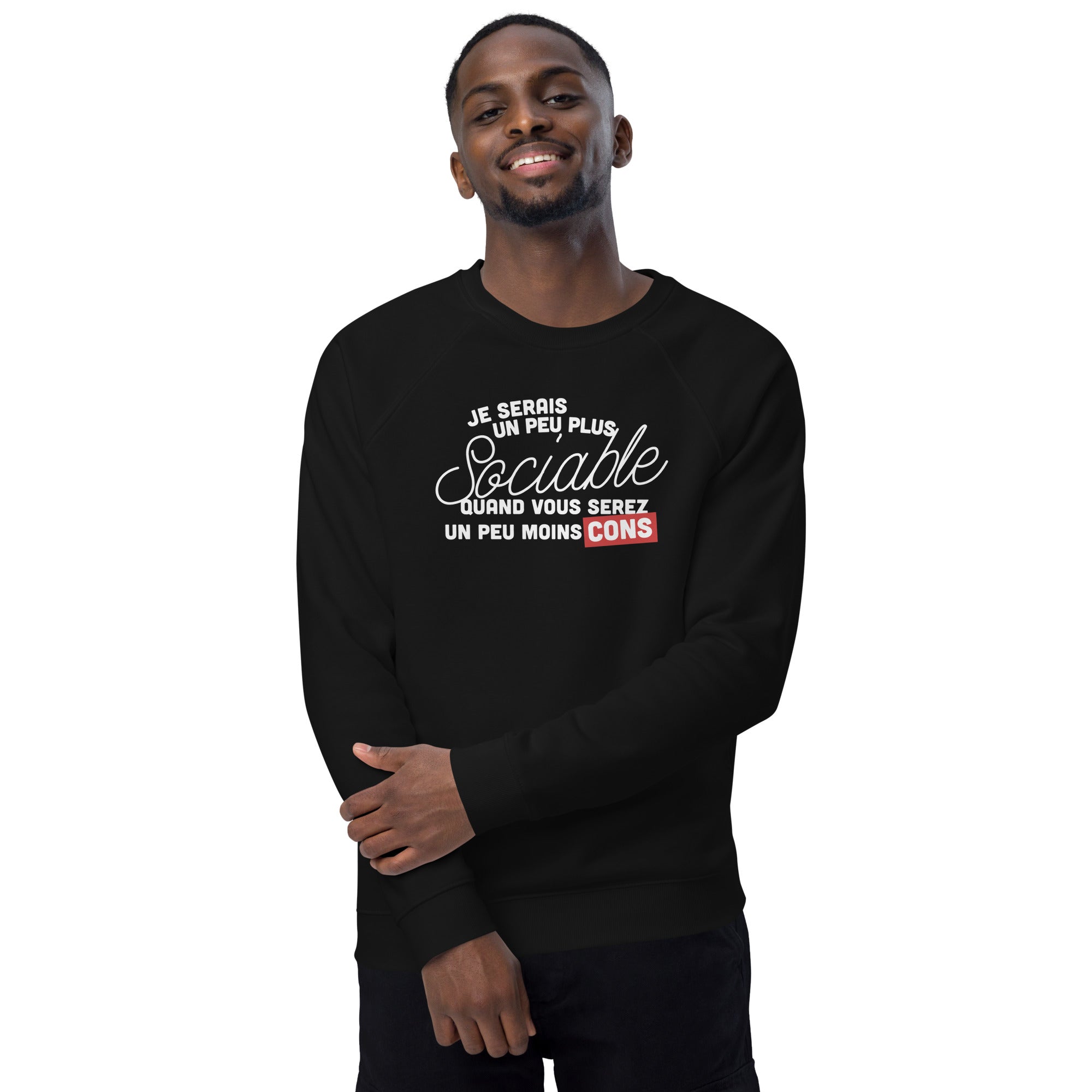 Sociable - Sweat col rond écologique raglan unisexe