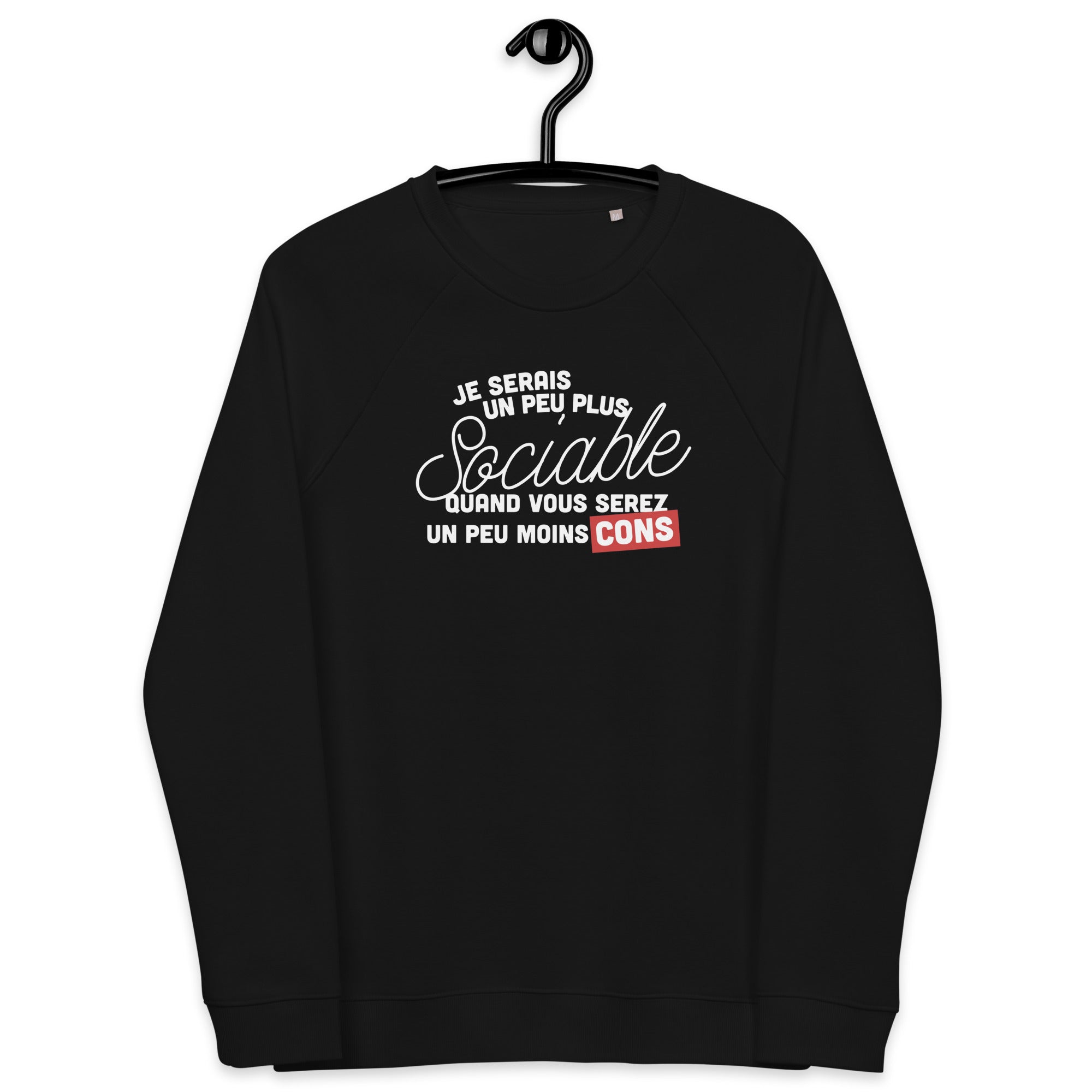 Sociable - Sweat col rond écologique raglan unisexe
