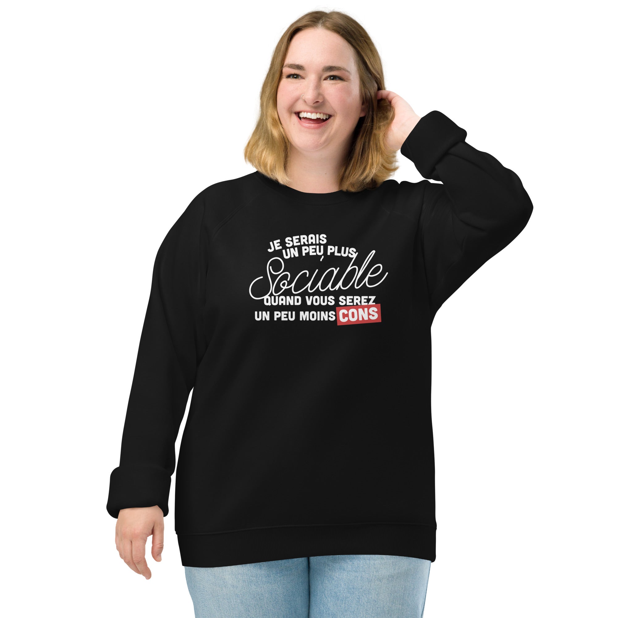 Sociable - Sweat col rond écologique raglan unisexe