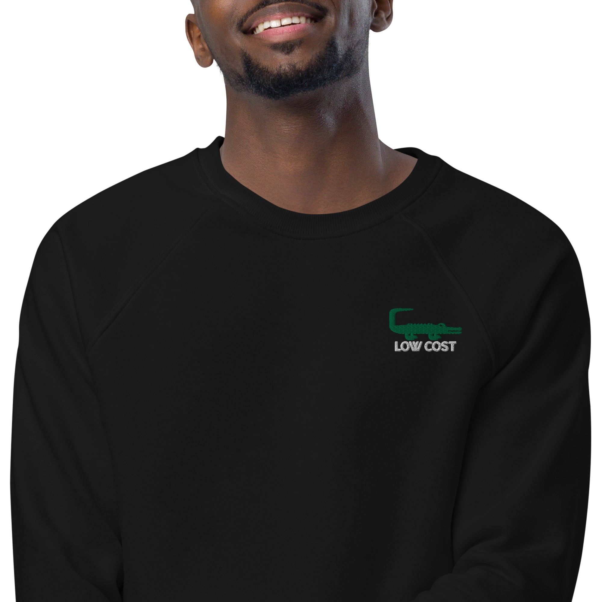Low Cost - Sweat col rond écologique raglan unisexe - Brodé