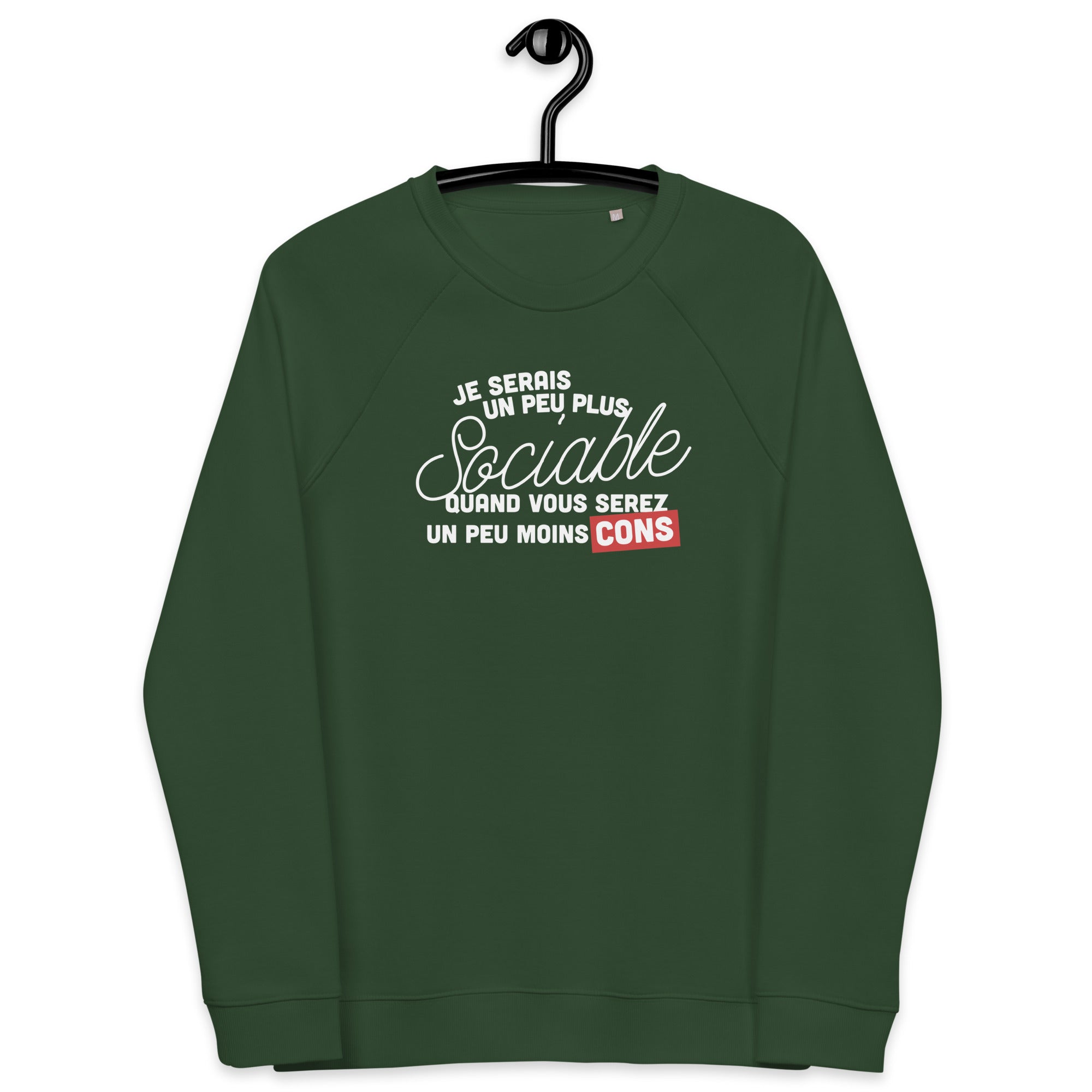 Sociable - Sweat col rond écologique raglan unisexe