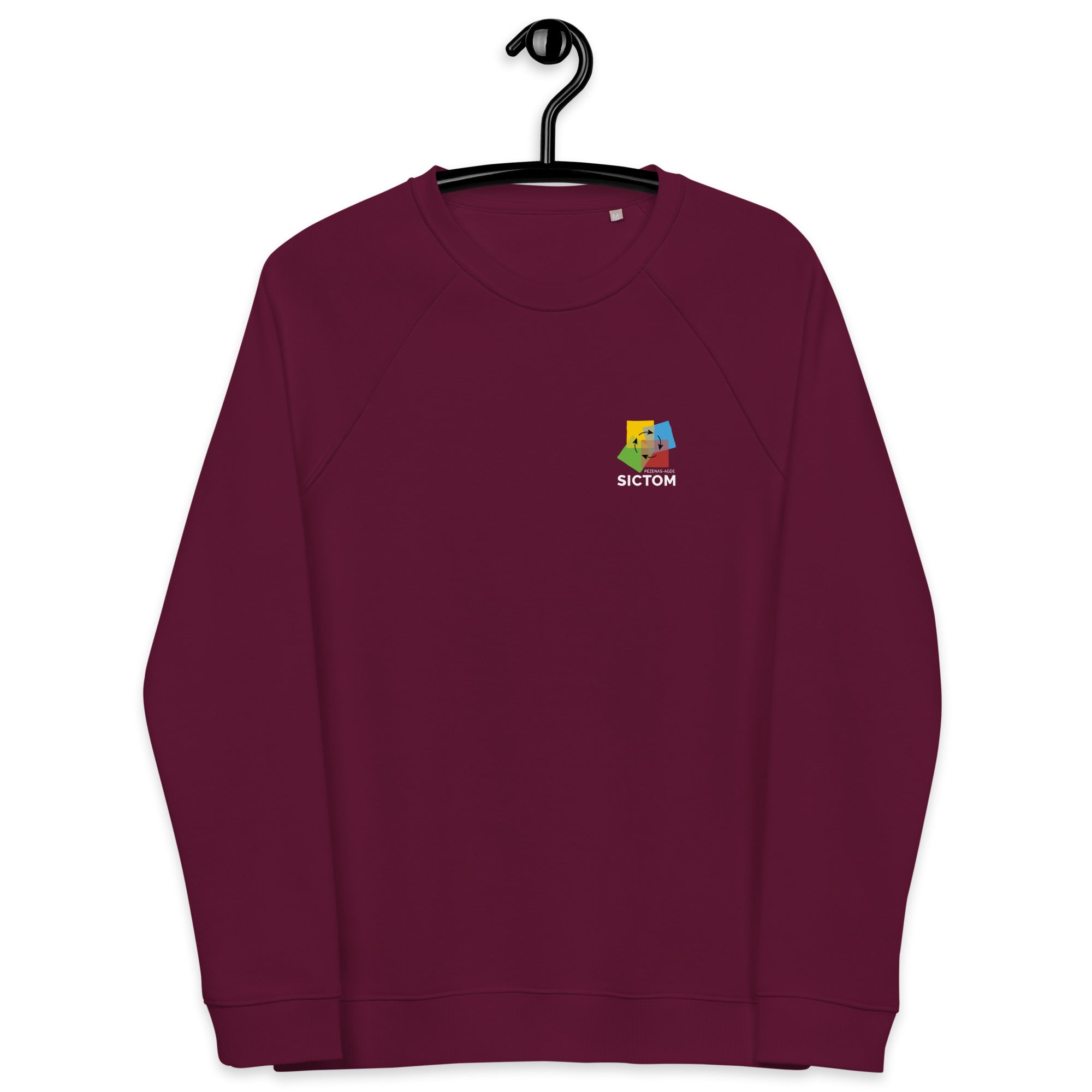 Sictom - Sweatshirt écologique raglan unisexe coeur et dos