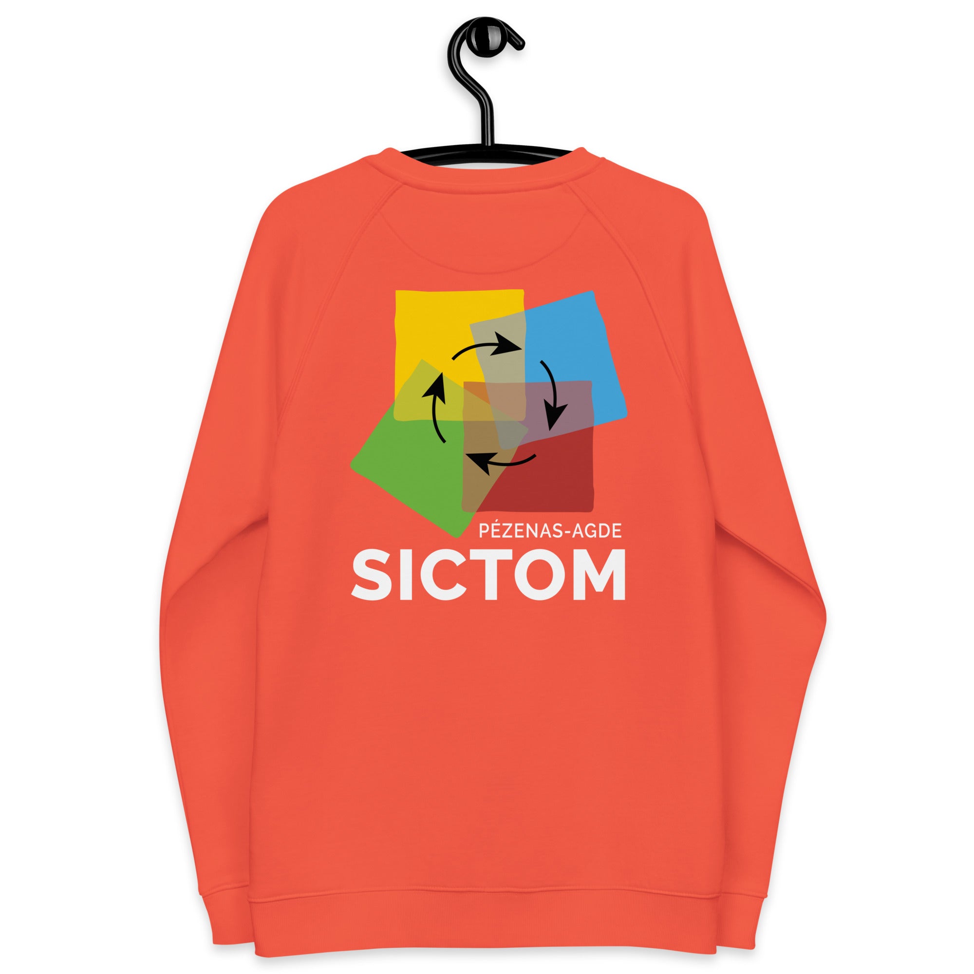 Sictom - Sweatshirt écologique raglan unisexe coeur et dos