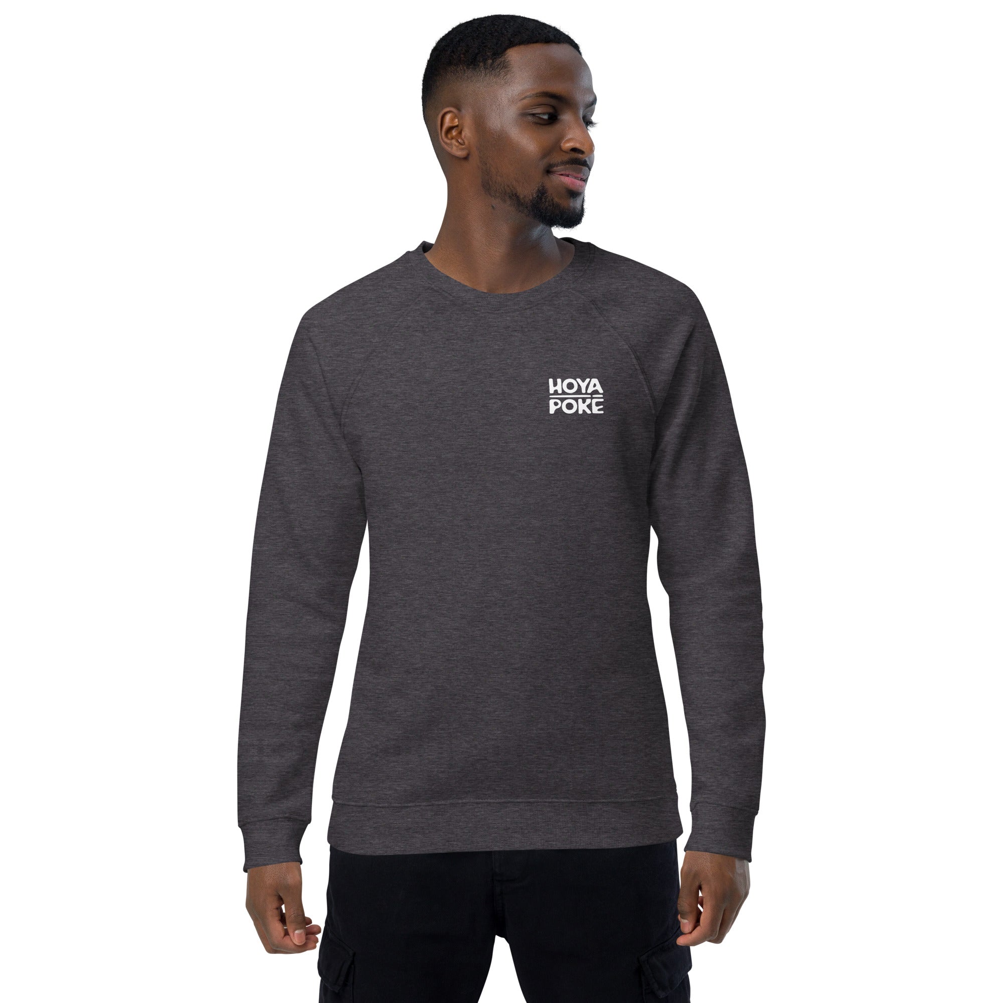 Hoya Poké - Sweat Col Rond écologique raglan unisexe impression cœur et dos