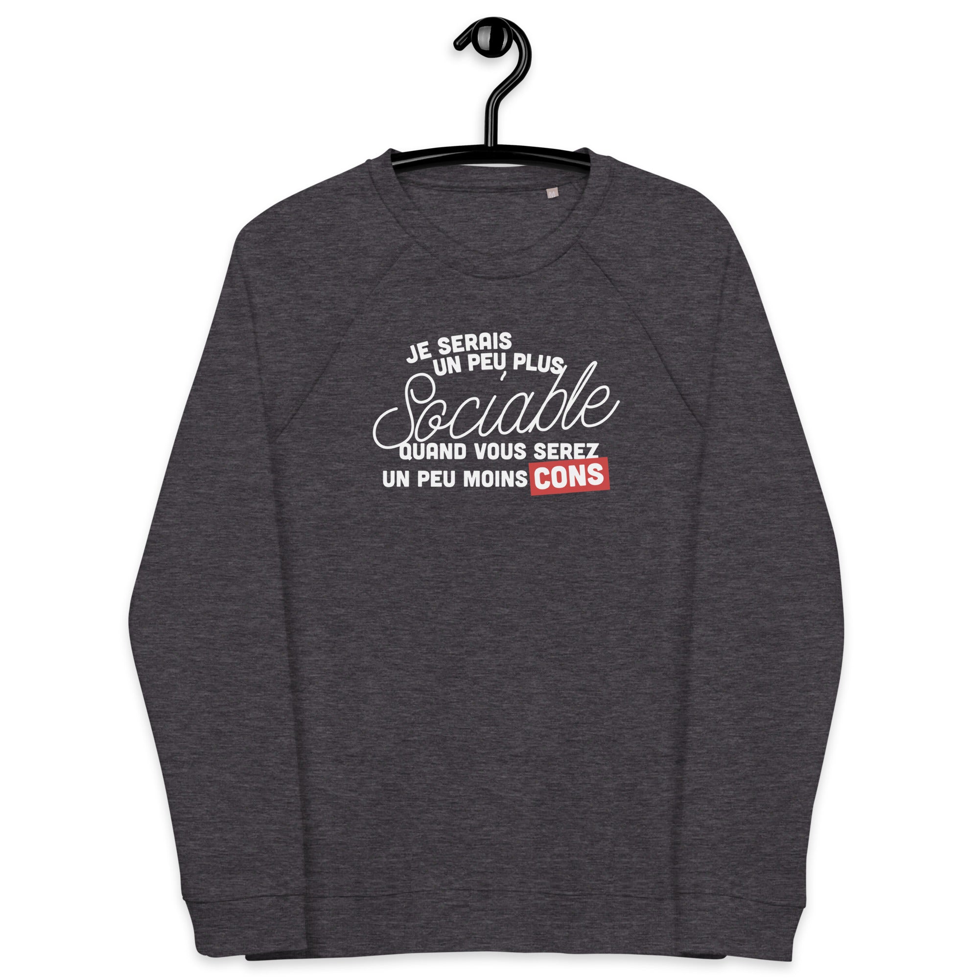 Sociable - Sweat col rond écologique raglan unisexe