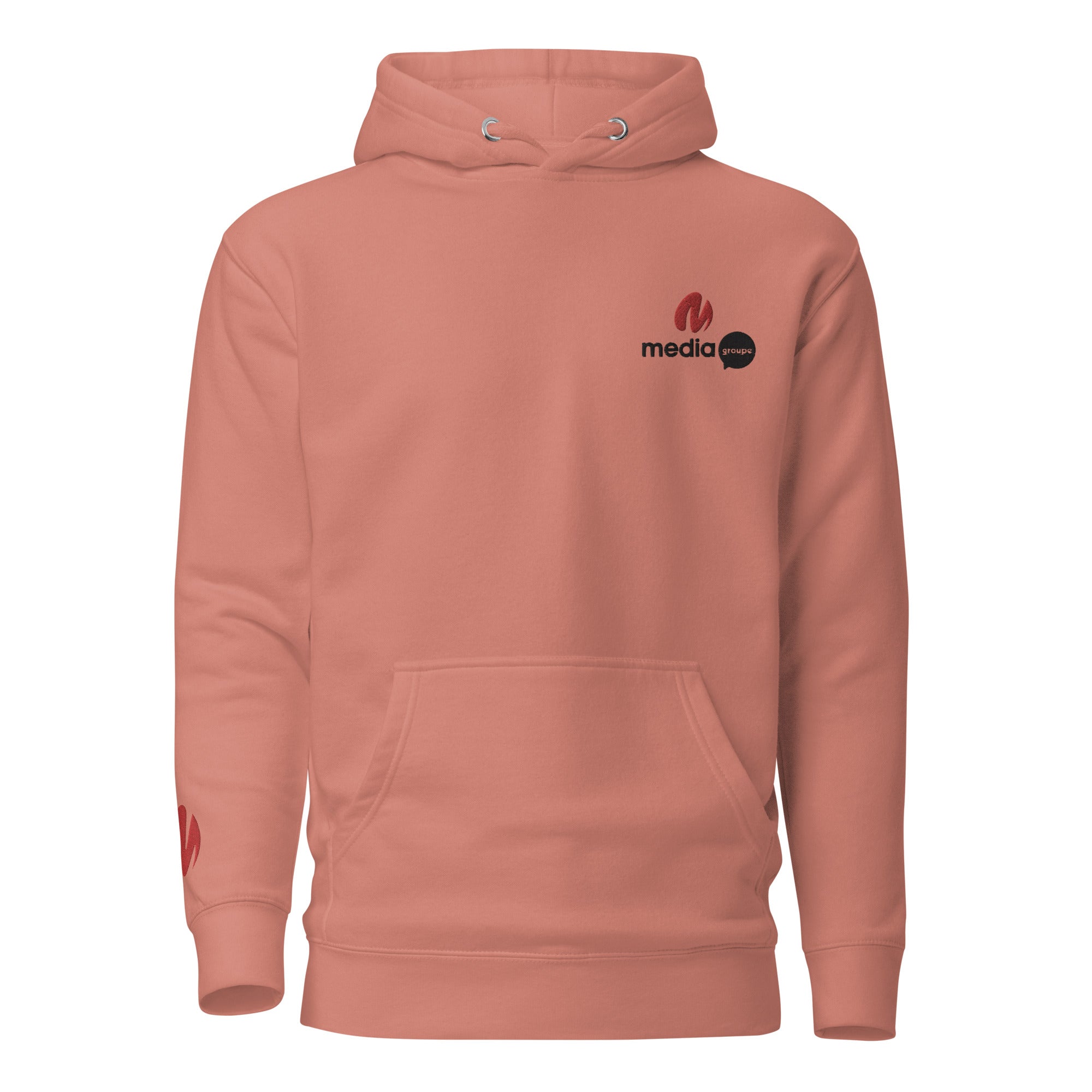 Media Group - Pro - Sweat à Capuche Unisexe - Brodé - Cœur & Manche