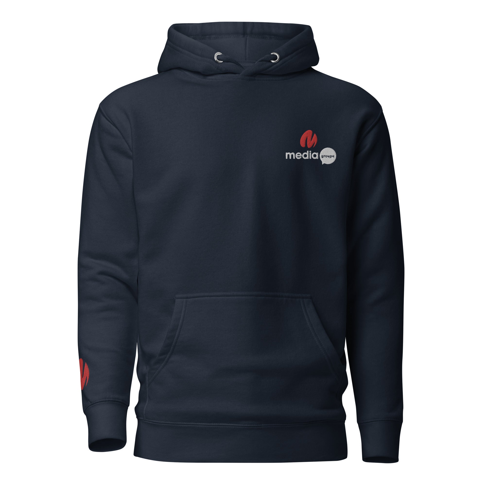 Media Group - Pro - Sweat à Capuche Unisexe - Brodé - Cœur & Manche