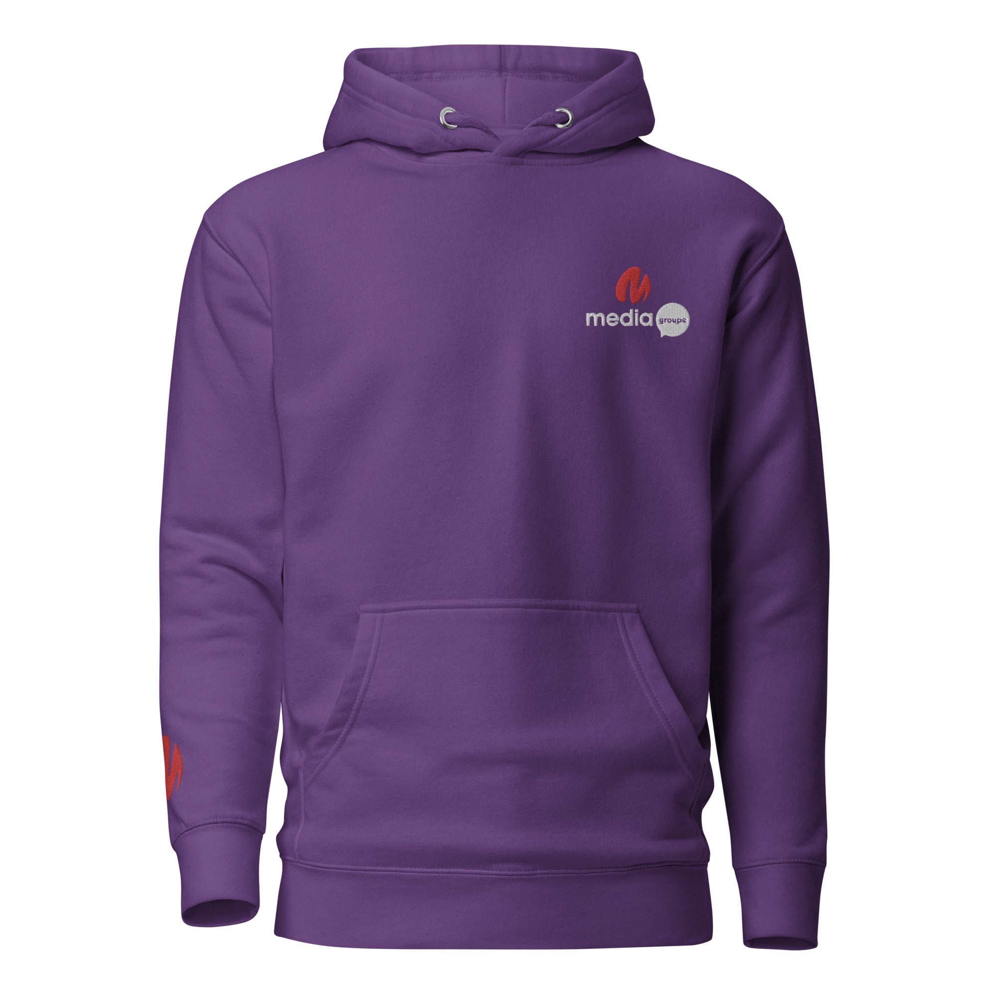 Media Group - Pro - Sweat à Capuche Unisexe - Brodé - Cœur & Manche