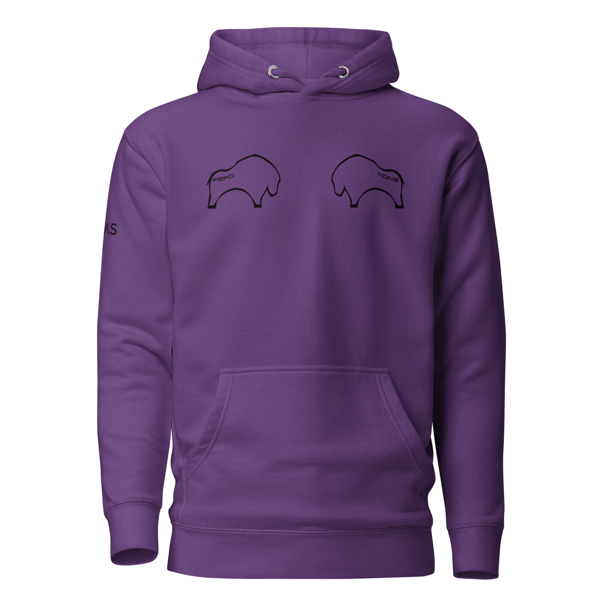 Fero Mone - Sweat à Capuche Unisexe - 2 Marquage - Face et Manche