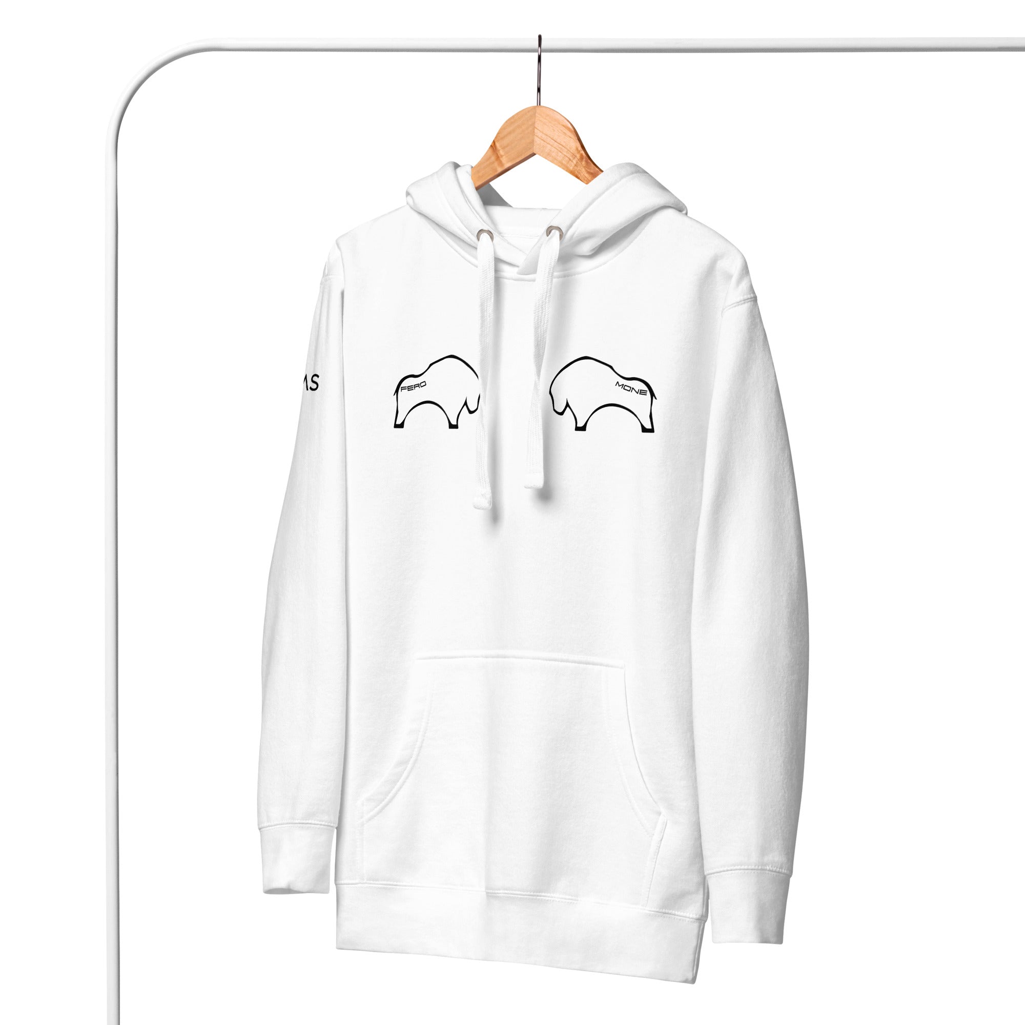 Fero Mone - Sweat à Capuche Unisexe - 2 Marquage - Face et Manche
