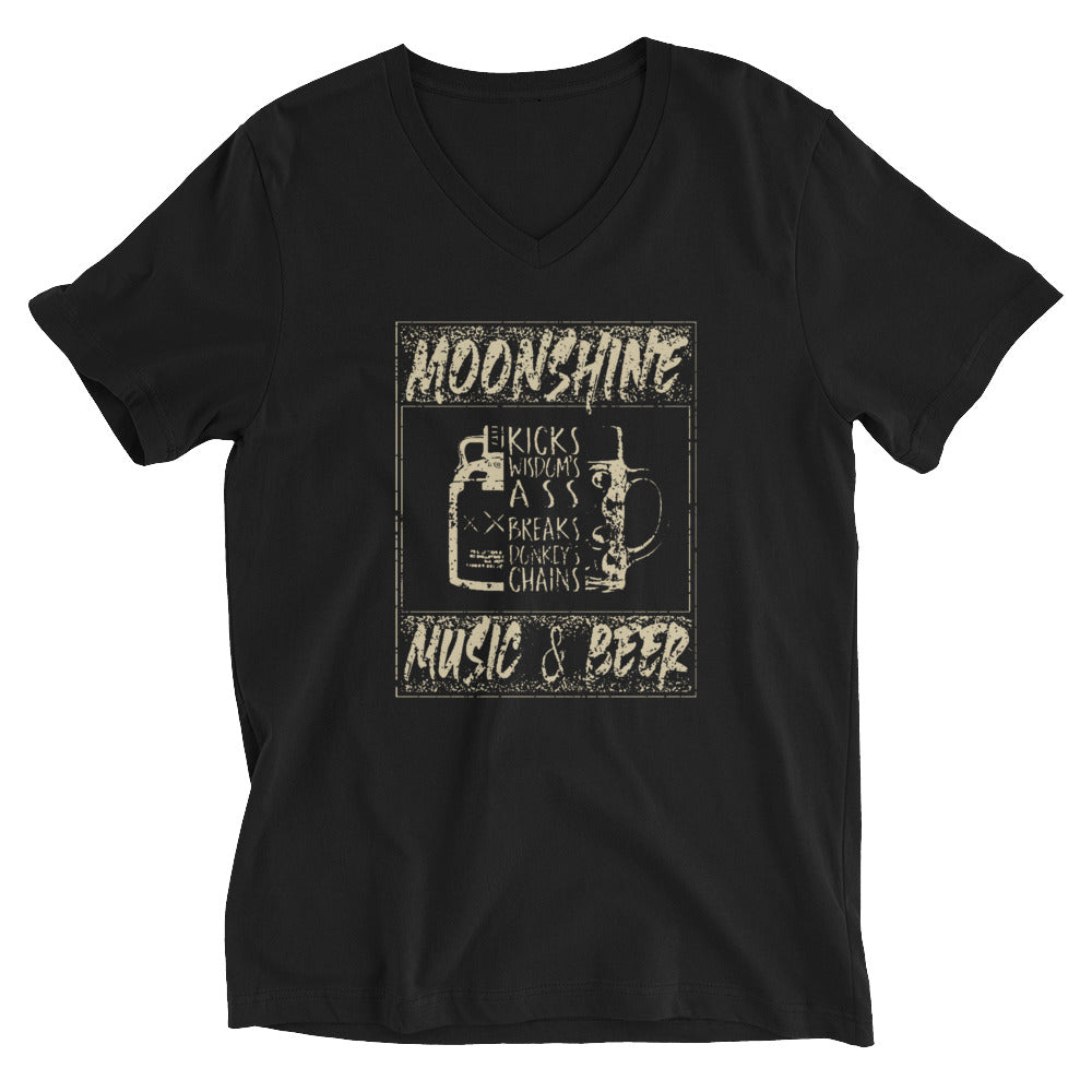 Luke L Duke - Moonshine - T-shirt Unisexe à Manches Courtes et Col V