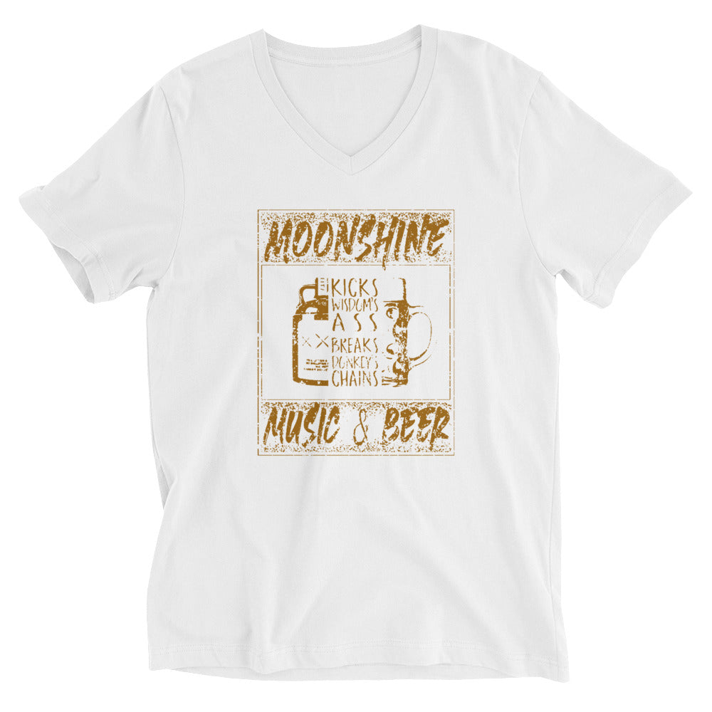 Luke L Duke - Moonshine - T-shirt Unisexe à Manches Courtes et Col V