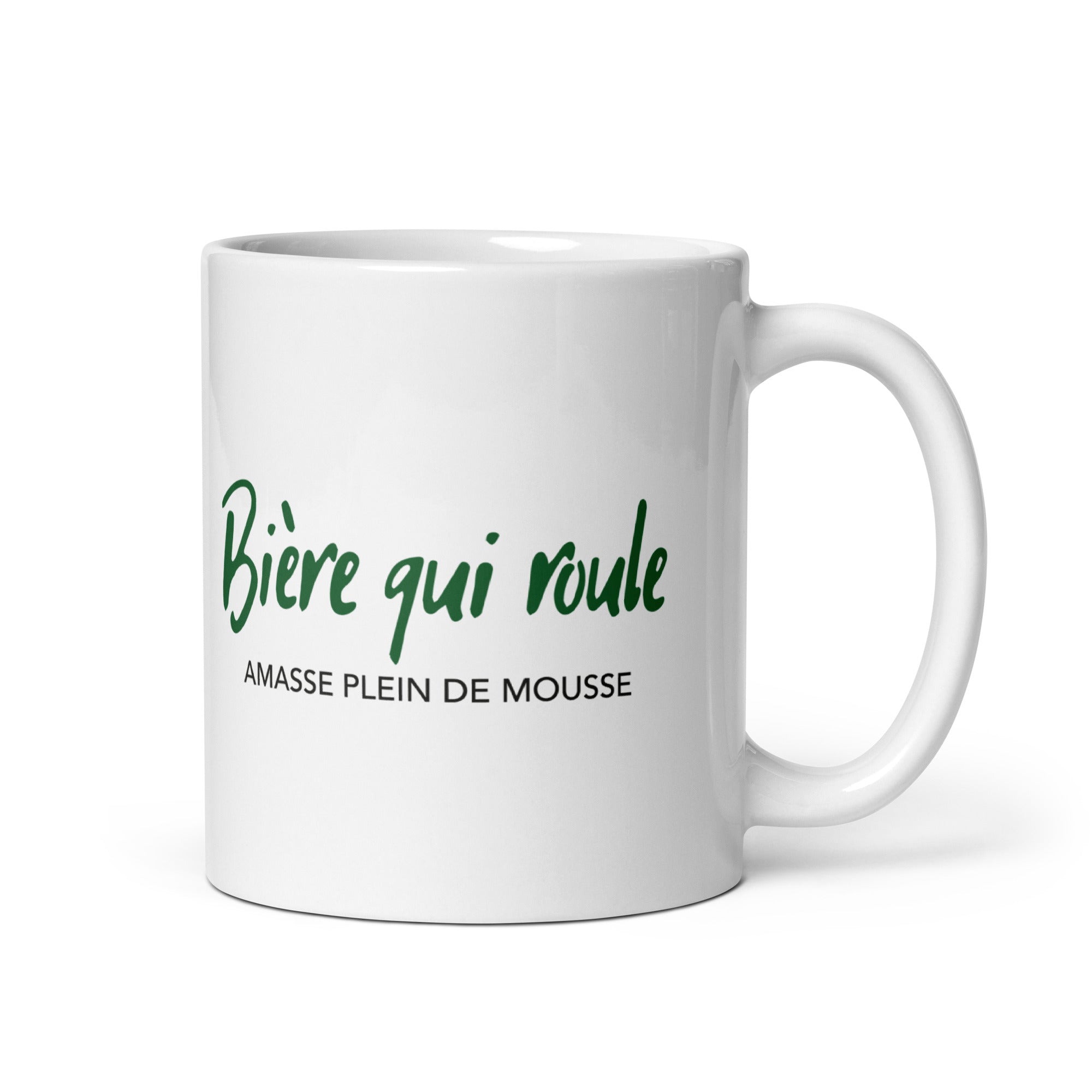 Bière qui roule - Mug Blanc Brillant