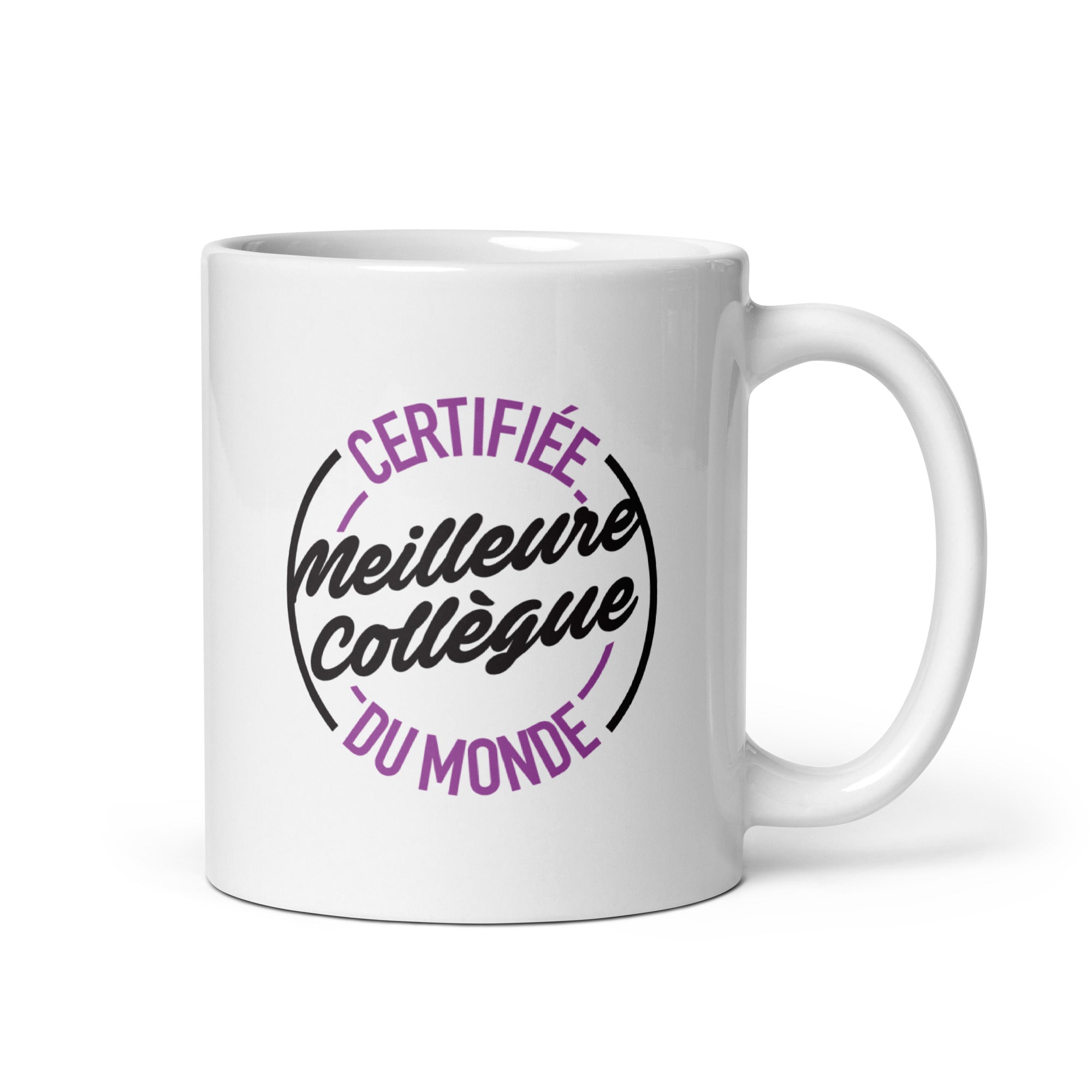 Certifiée meilleure collègue - Mug Blanc Brillant