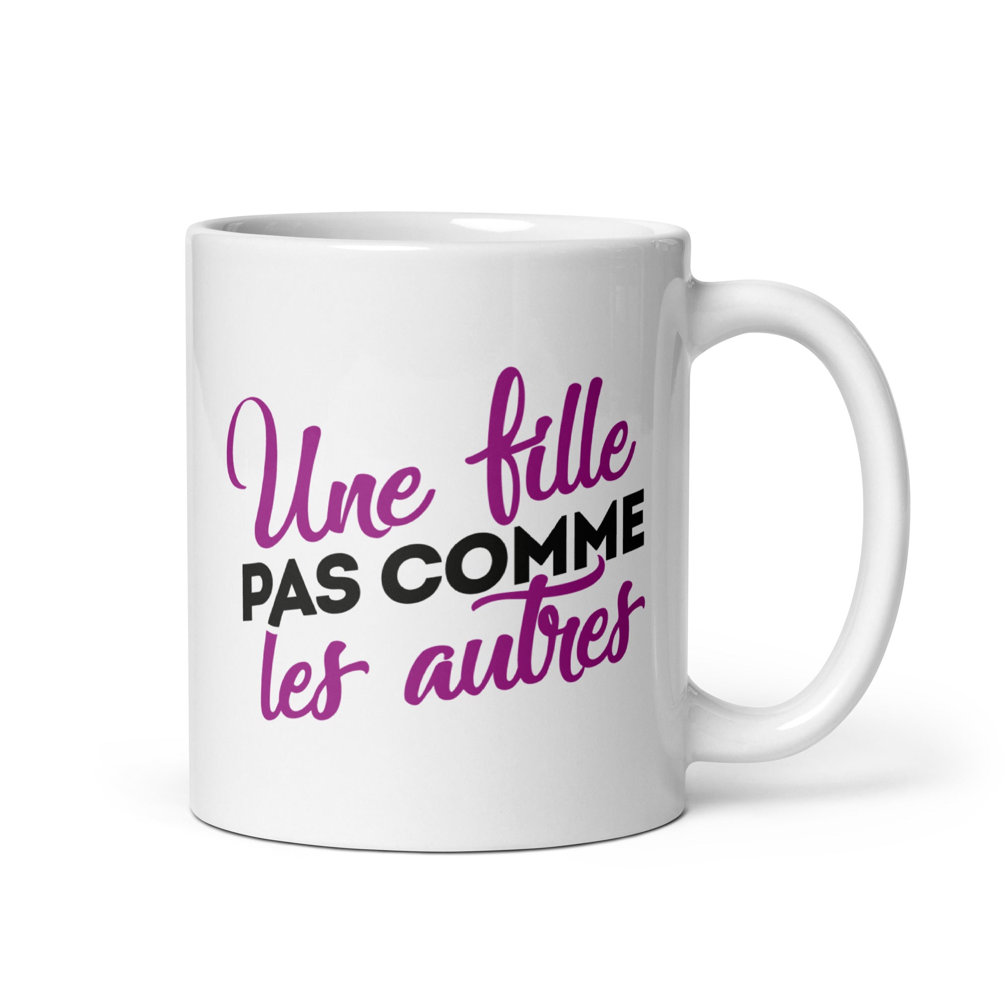 Fille pas comme les autres - Mug Blanc Brillant
