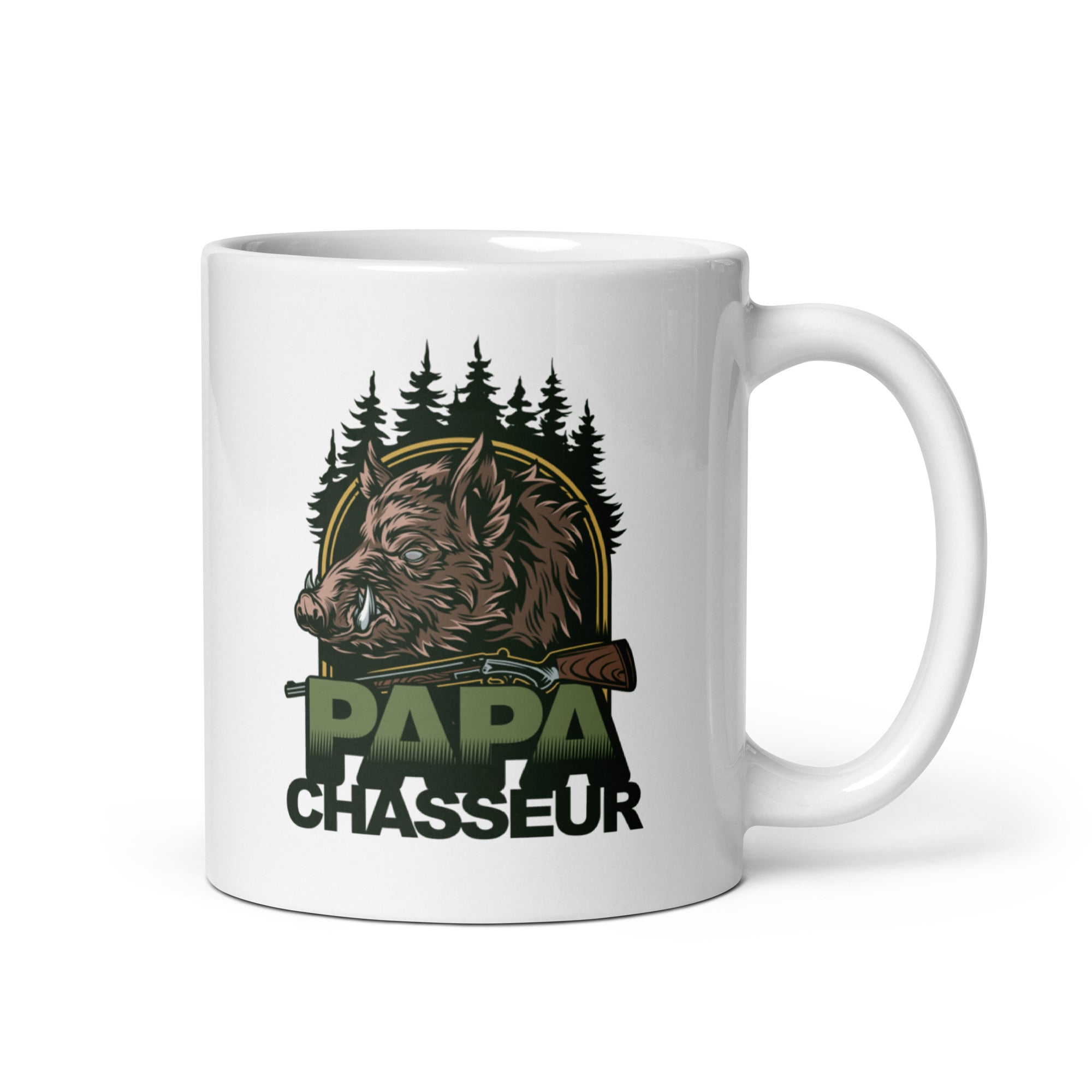Papa chasseur - Mug Blanc Brillant