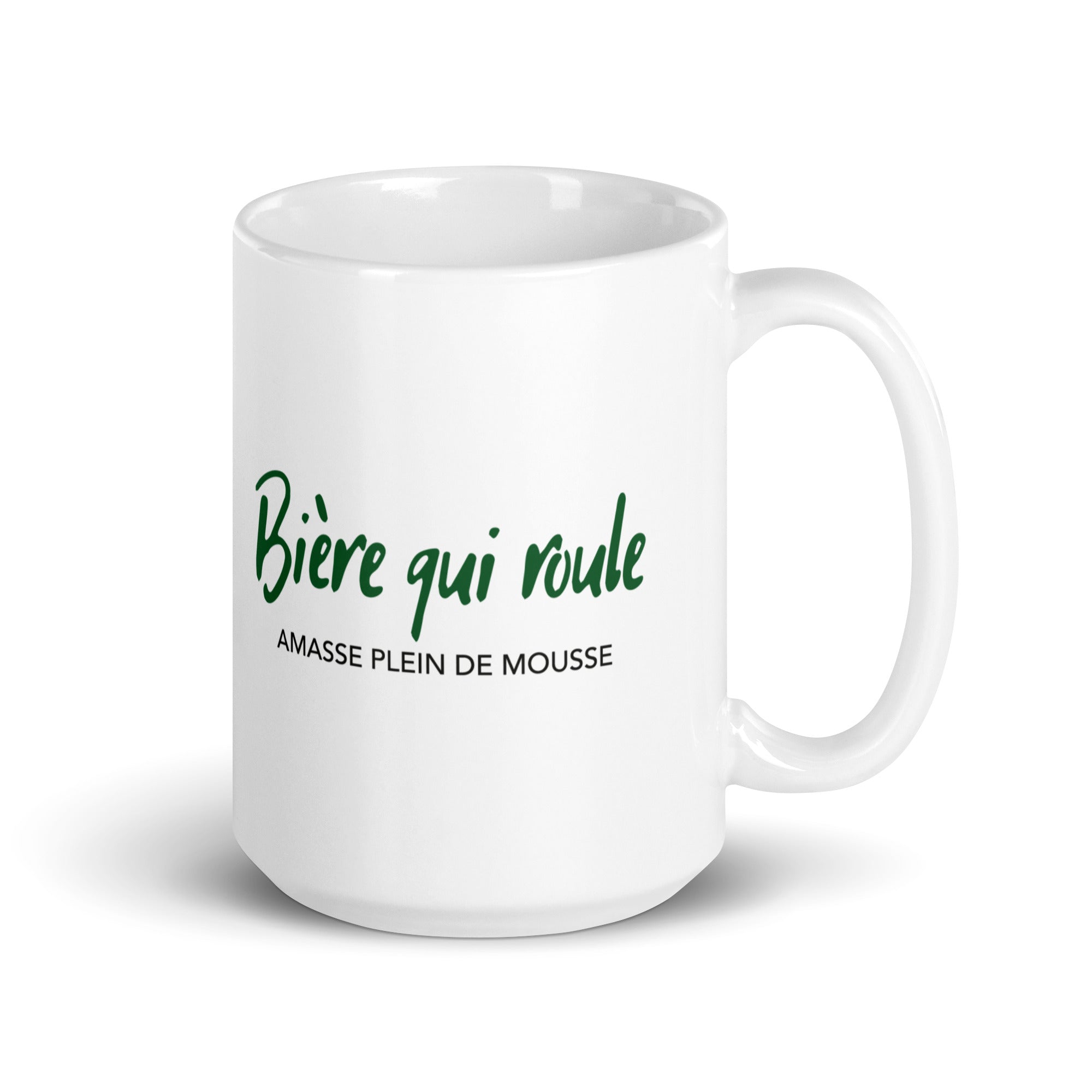 Bière qui roule - Mug Blanc Brillant