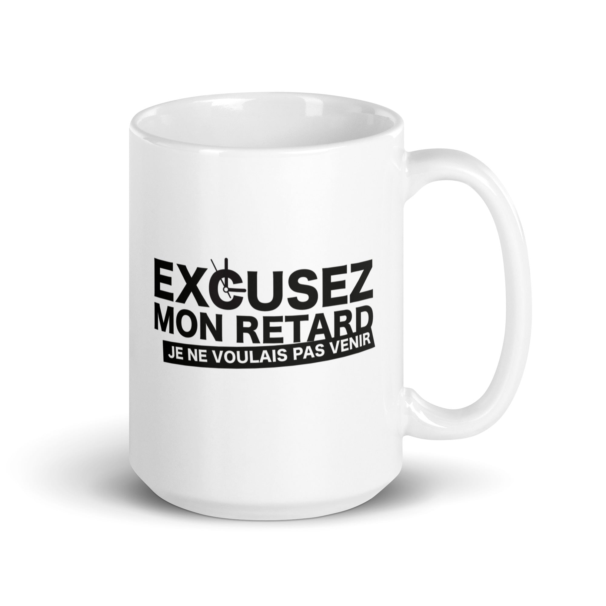 Excusez mon retard - Mug Blanc Brillant