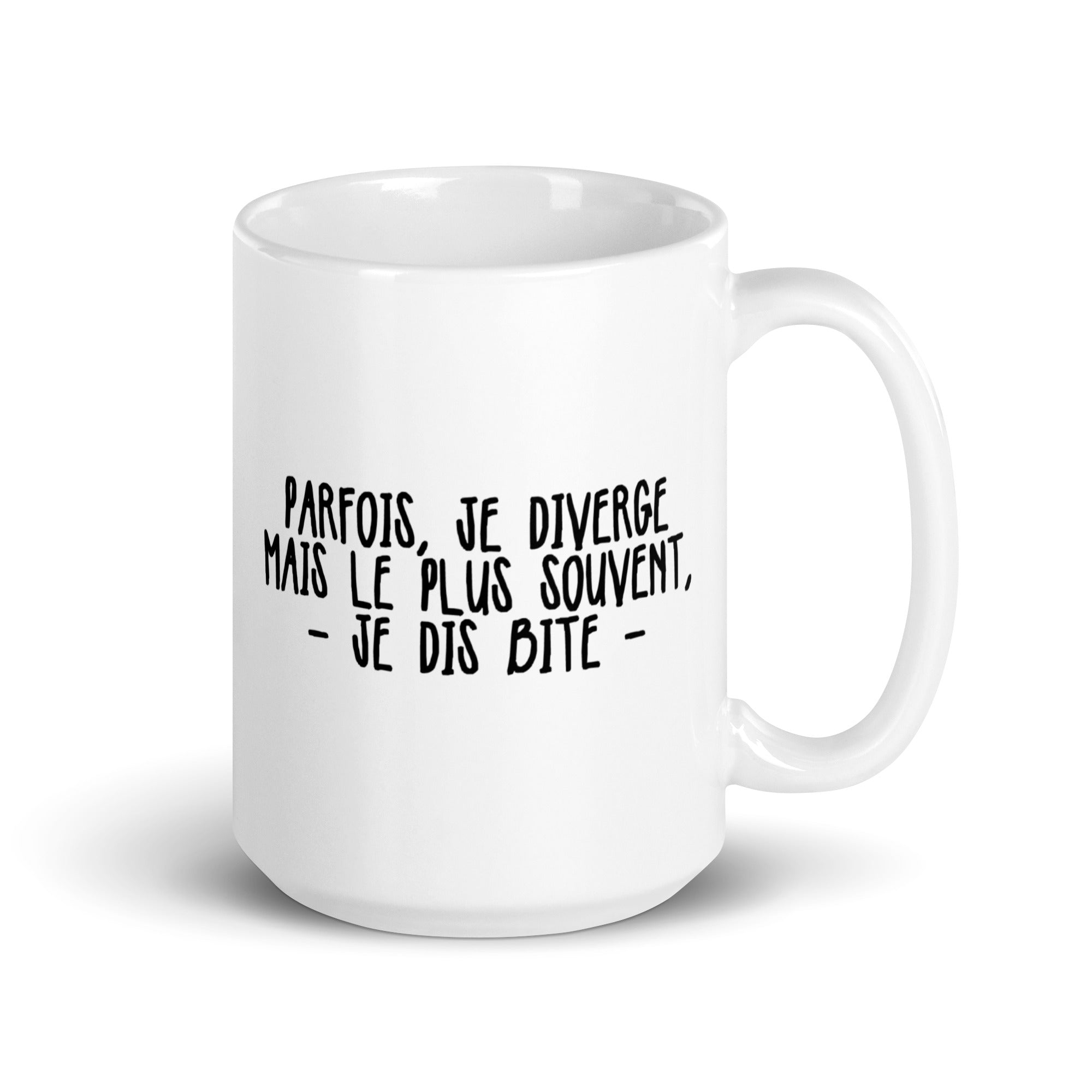 Le plus souvent je diverge - Mug Blanc Brillant