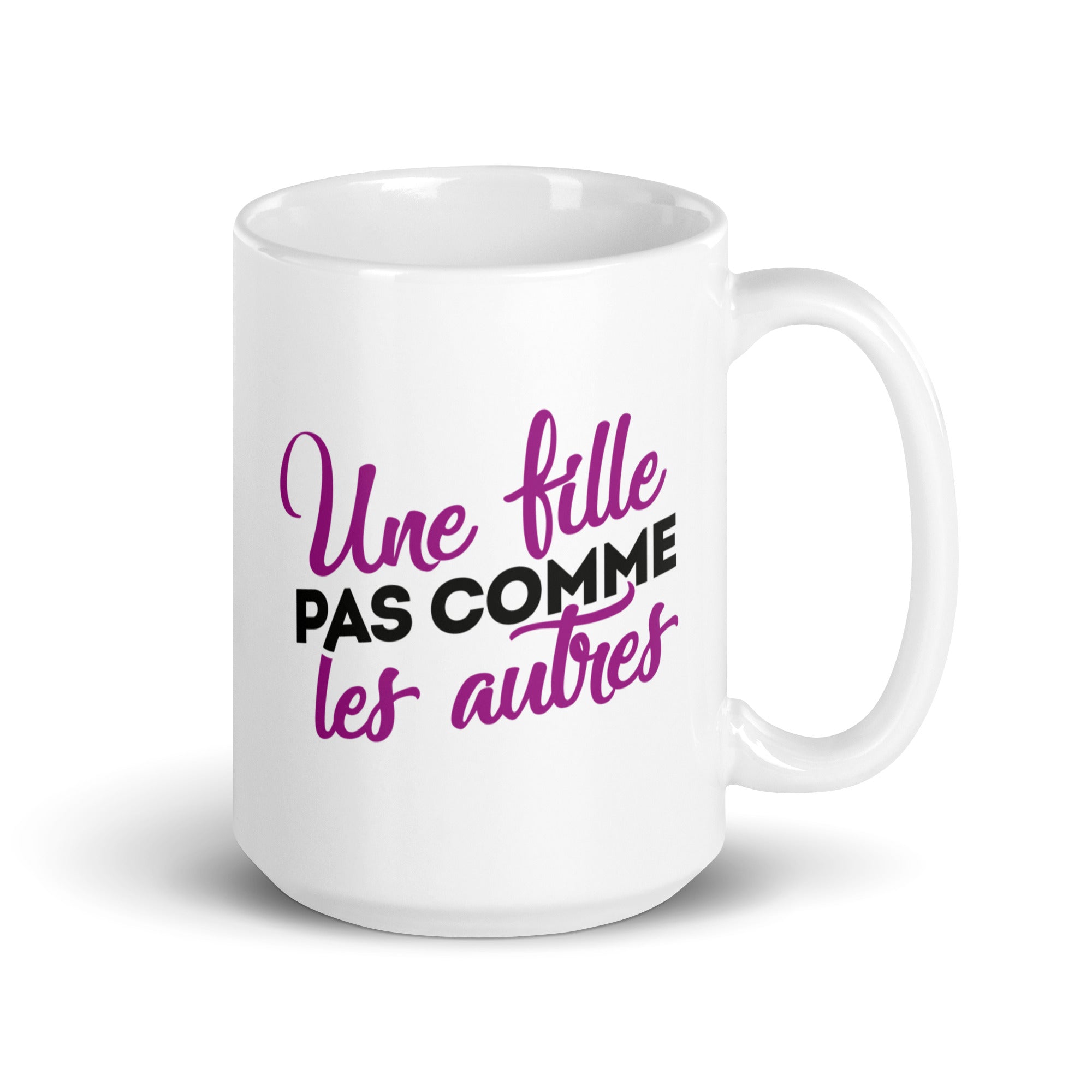 Fille pas comme les autres - Mug Blanc Brillant