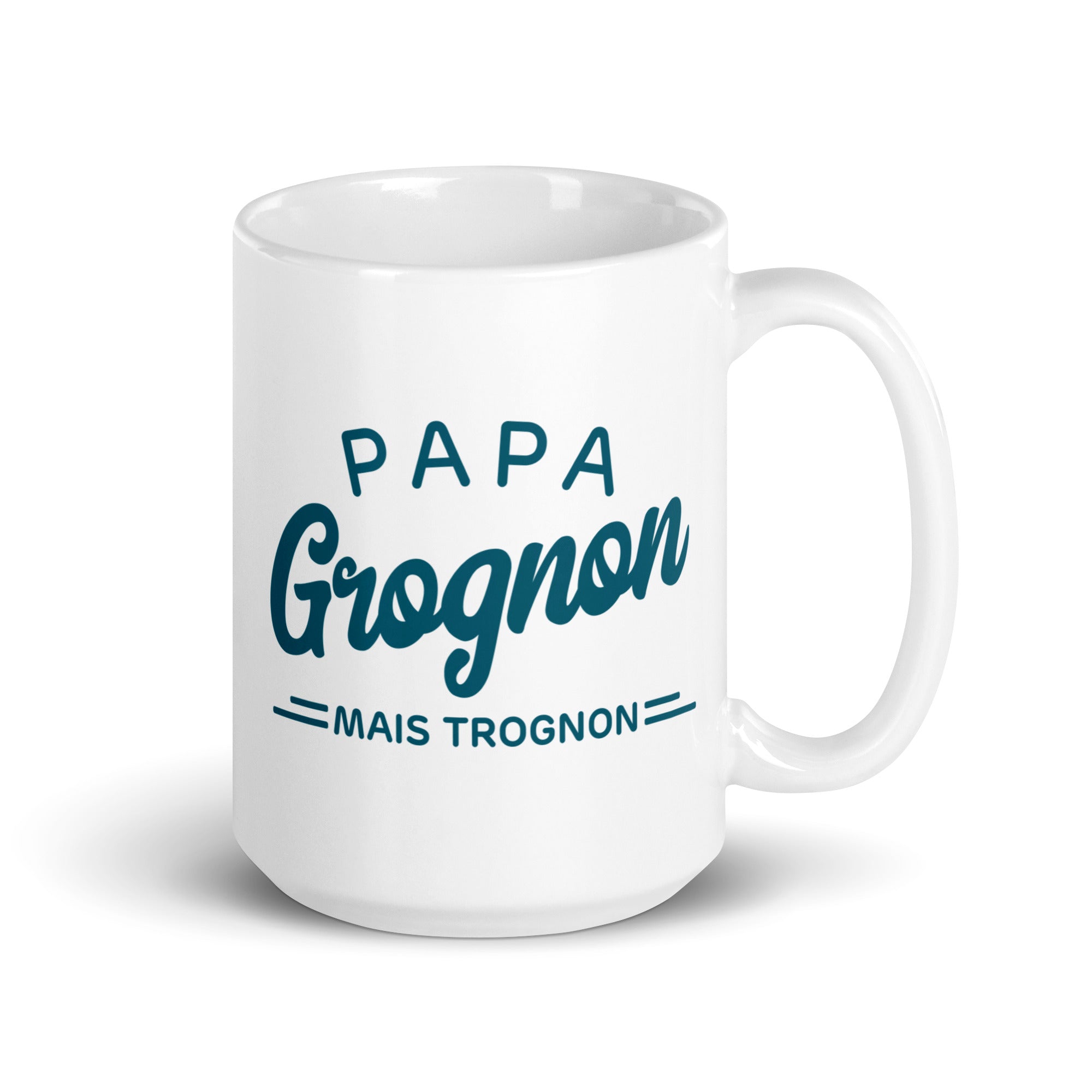 Papa grognon mais trognon - Mug Blanc Brillant