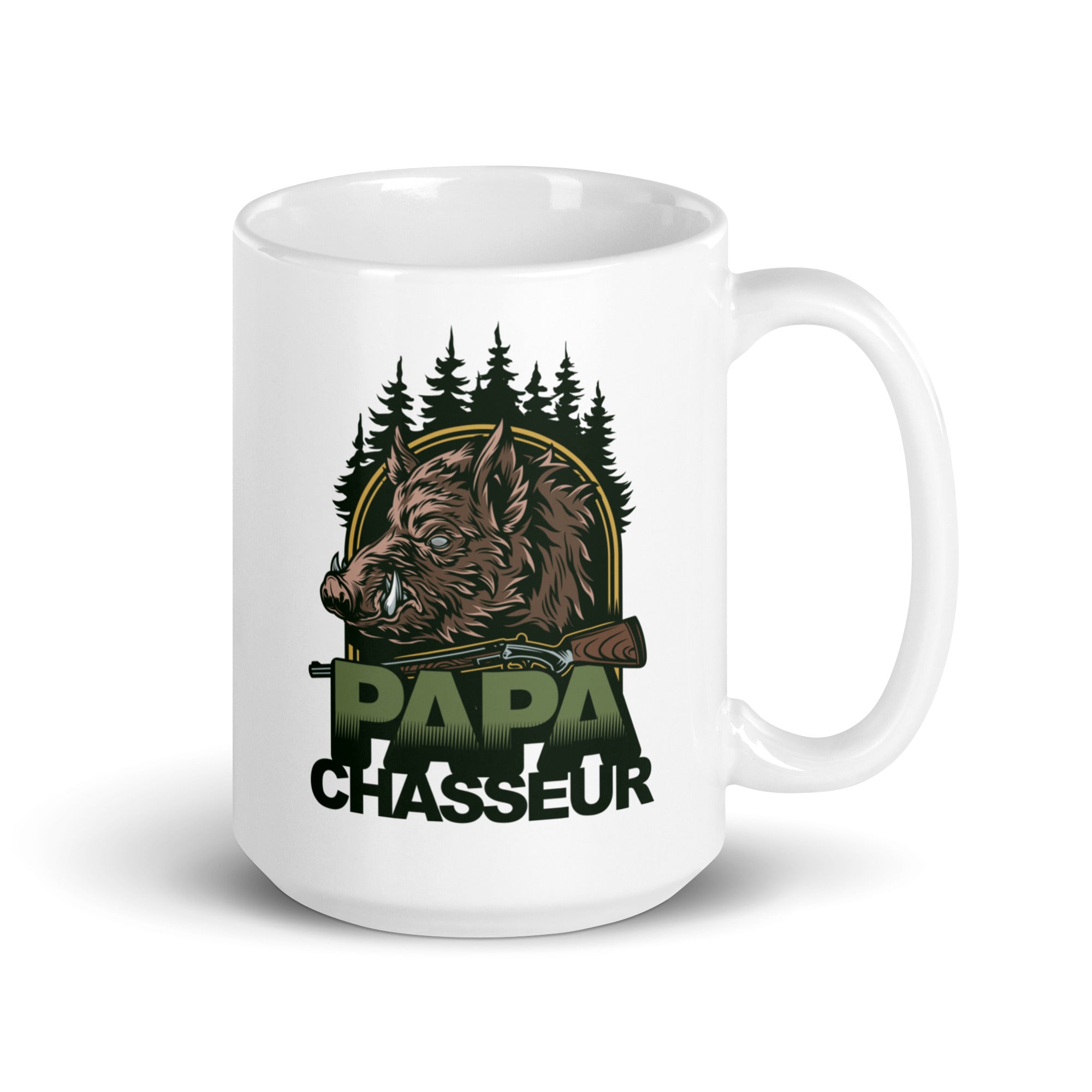 Papa chasseur - Mug Blanc Brillant
