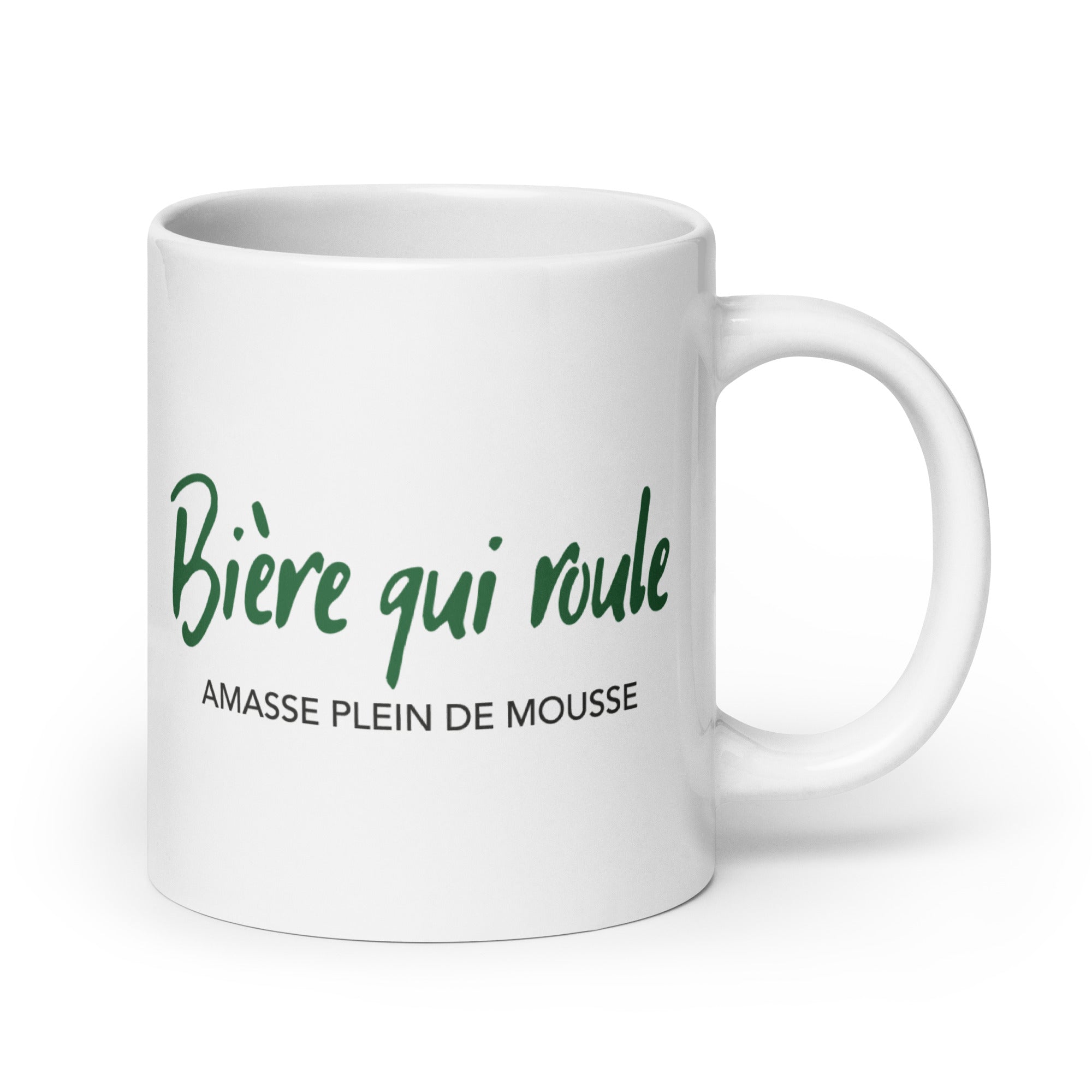 Bière qui roule - Mug Blanc Brillant