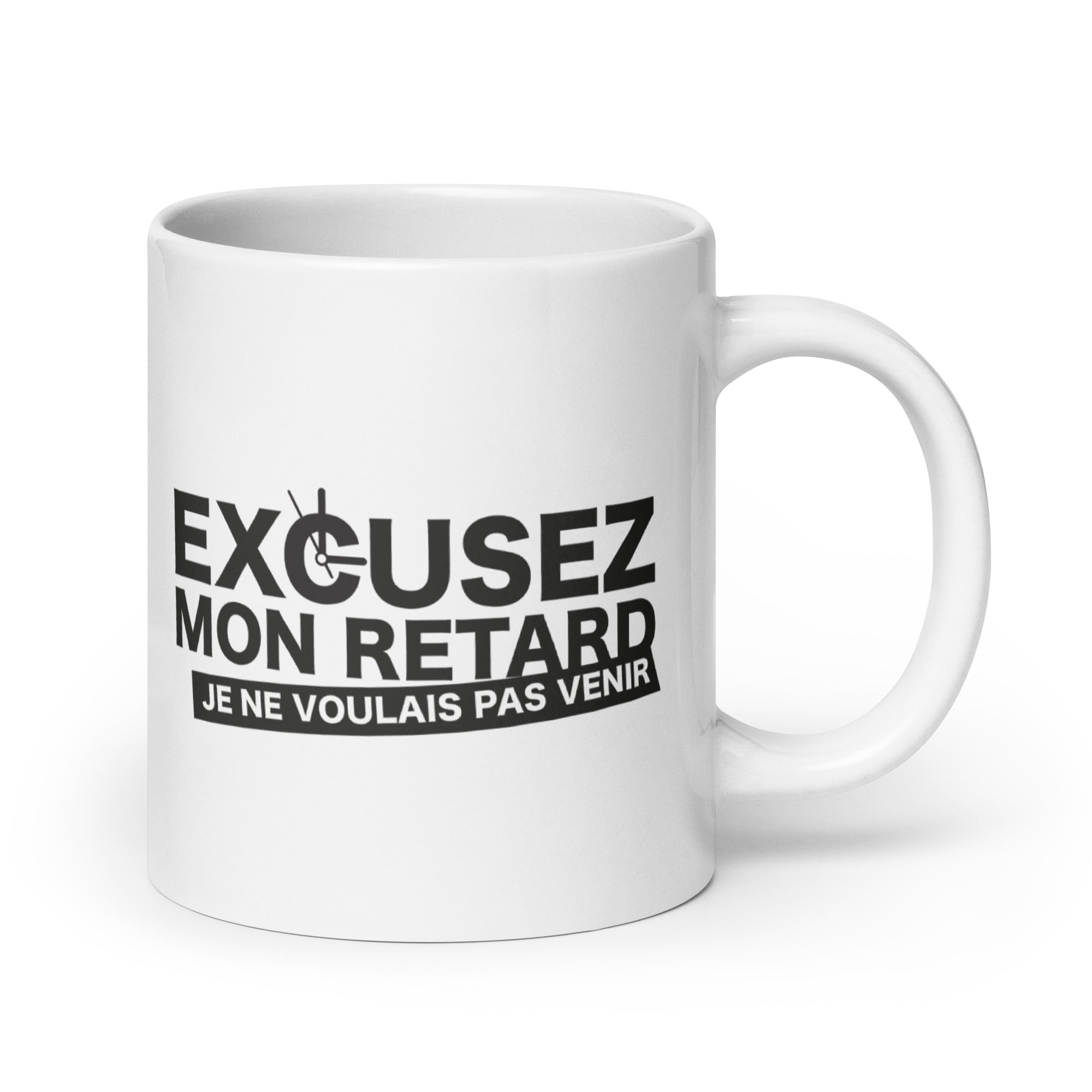 Excusez mon retard - Mug Blanc Brillant