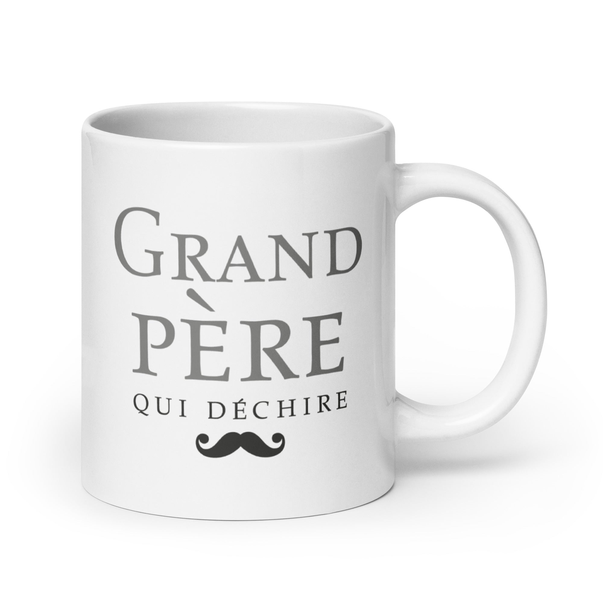 Grand-père qui déchire - Mug Blanc Brillant
