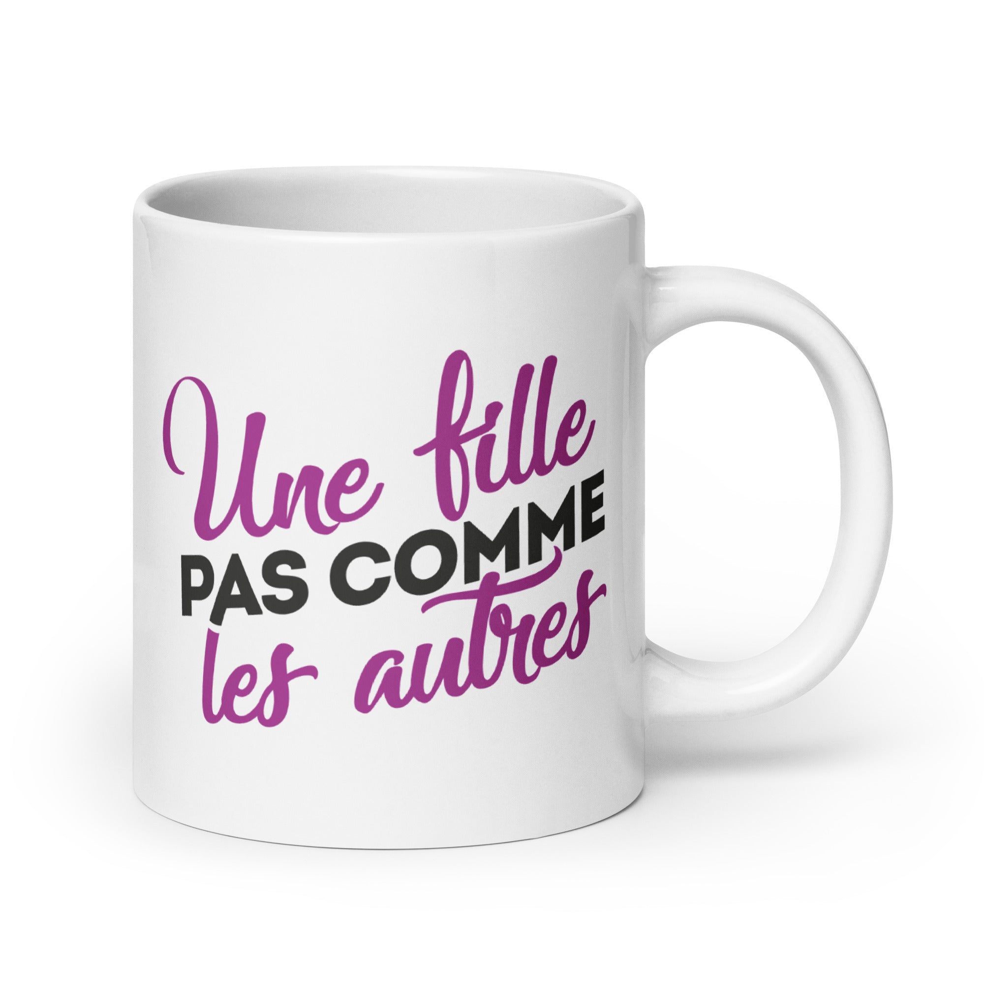 Fille pas comme les autres - Mug Blanc Brillant