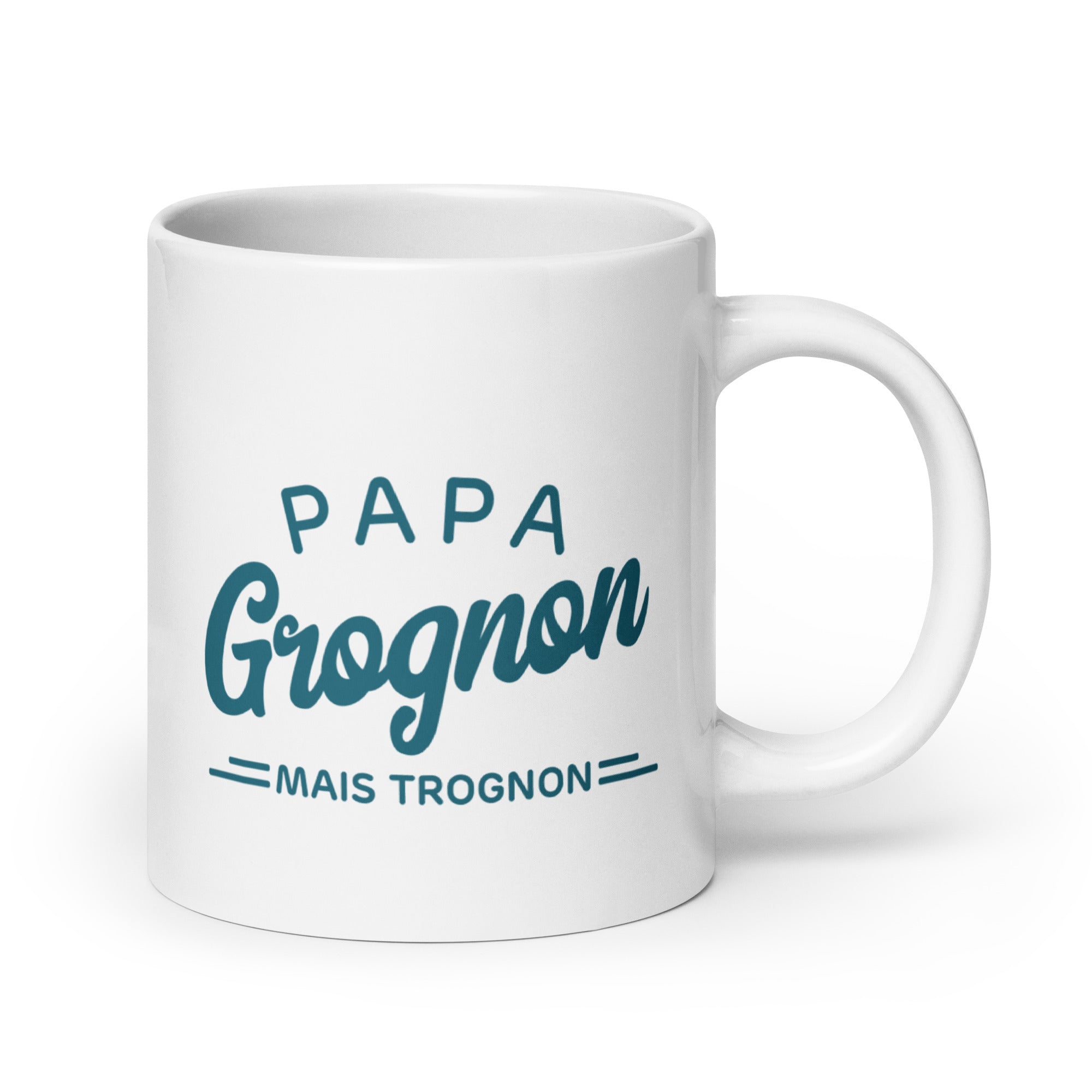 Papa grognon mais trognon - Mug Blanc Brillant