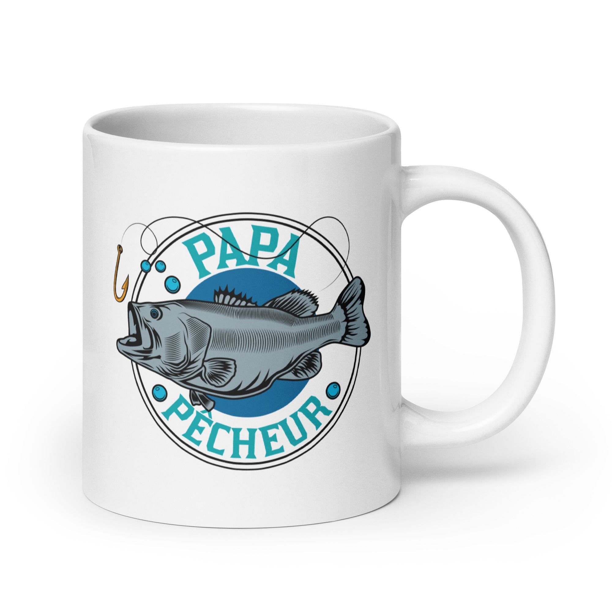 Papa-pêcheur - Mug Blanc Brillant